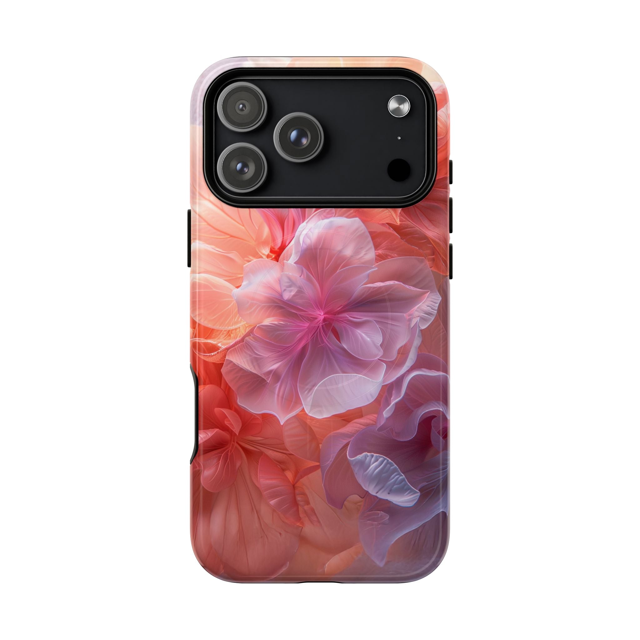 Floral Dream Tough Magnetic Phone Case — Pink Peach Petal Design