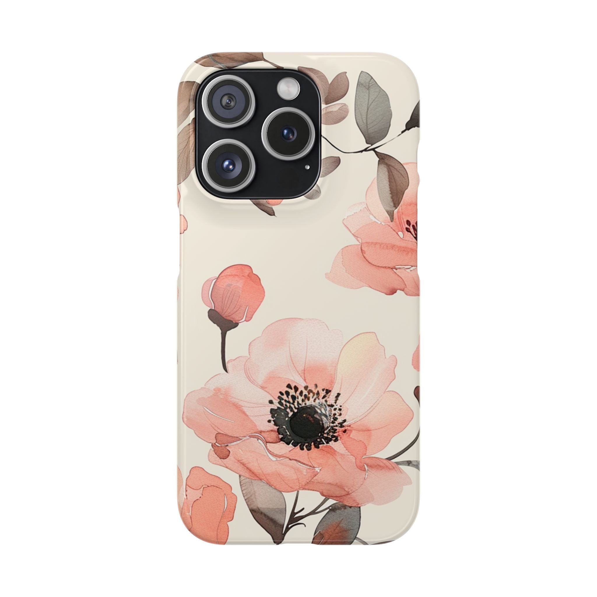 Floral Snap Phone Case — Blush Watercolor Poppies