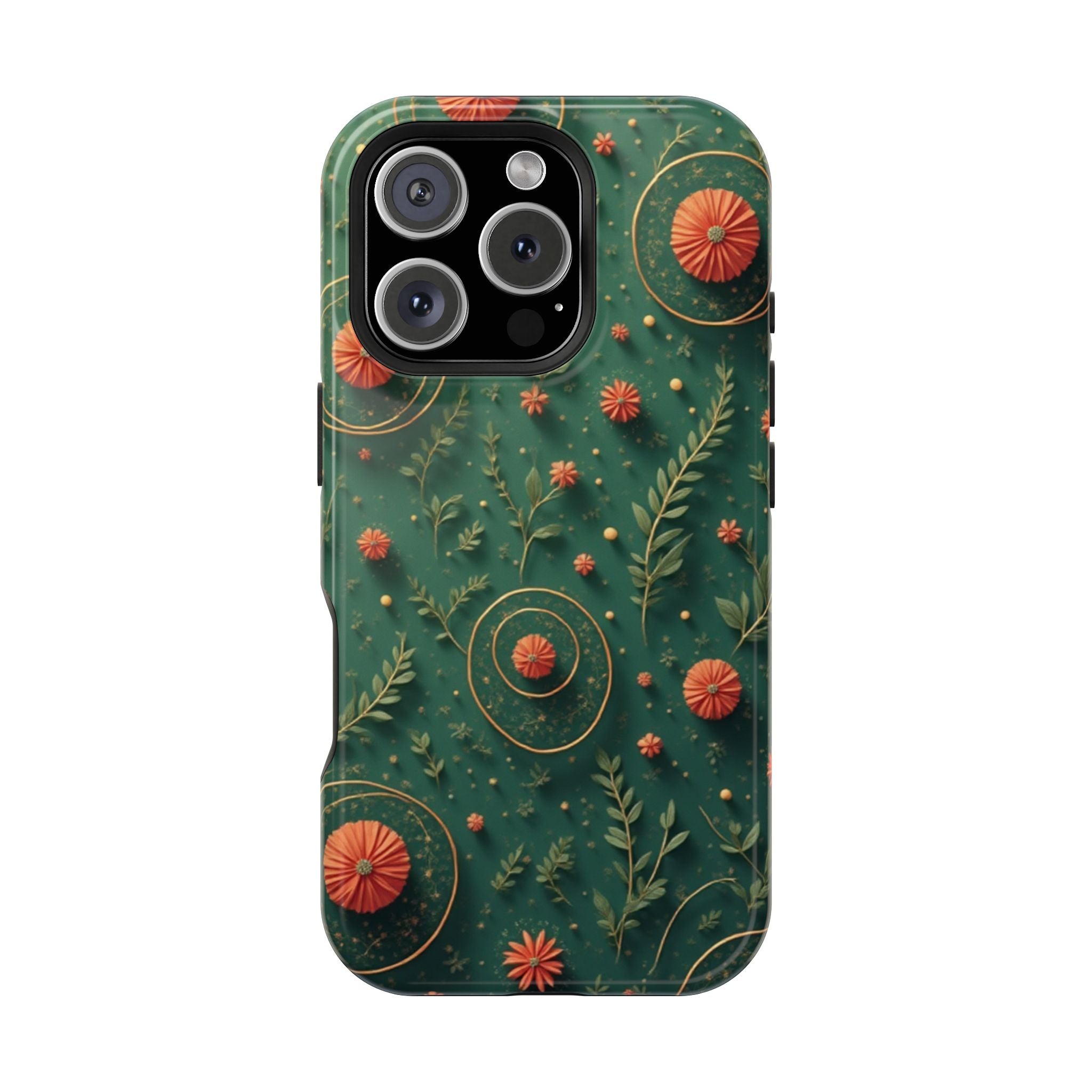 Floral Green Magnetic Impact Phone Case — Protective Botanical Design