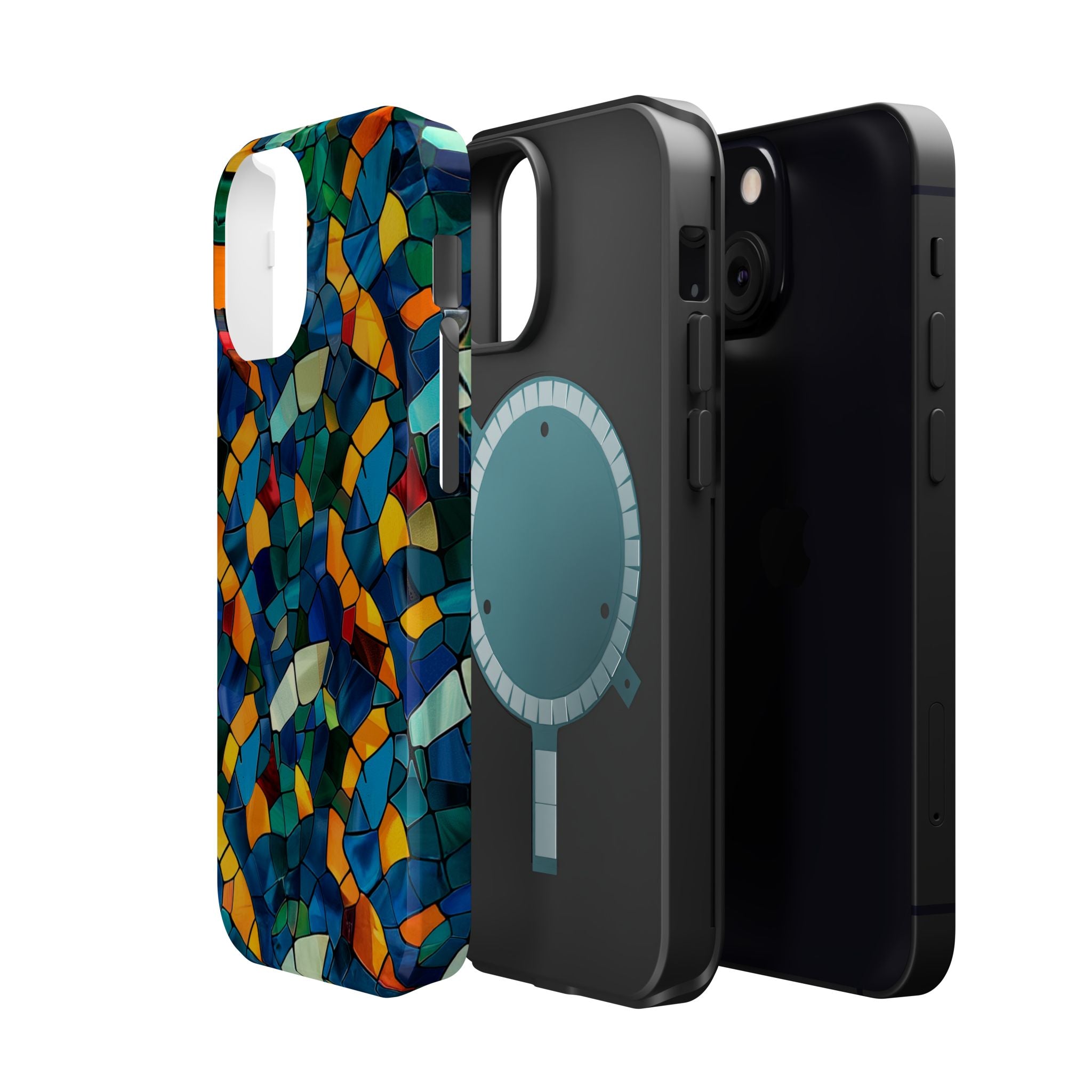 Stained Glass Mosaic Magnetic Impact Phone Case — Durable Protective Cover