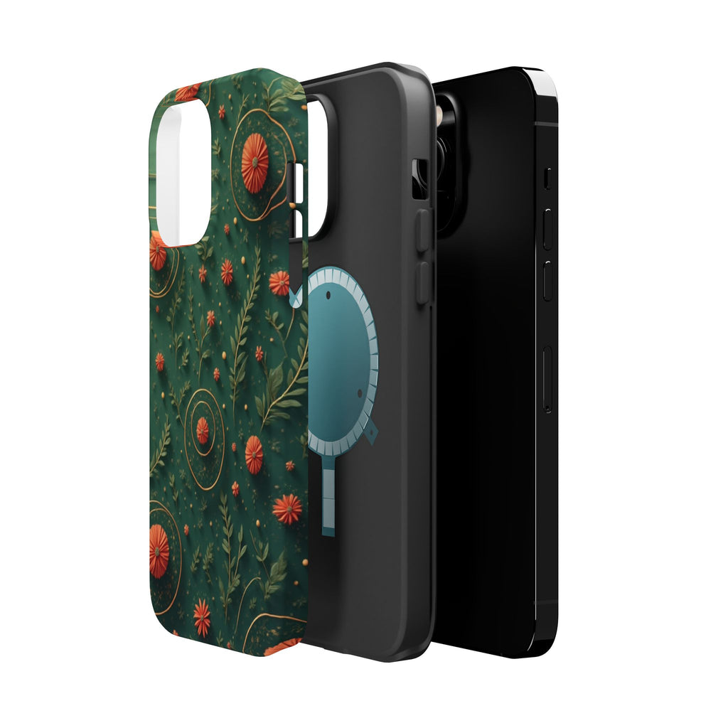 Floral Green Magnetic Impact Phone Case — Protective Botanical Design