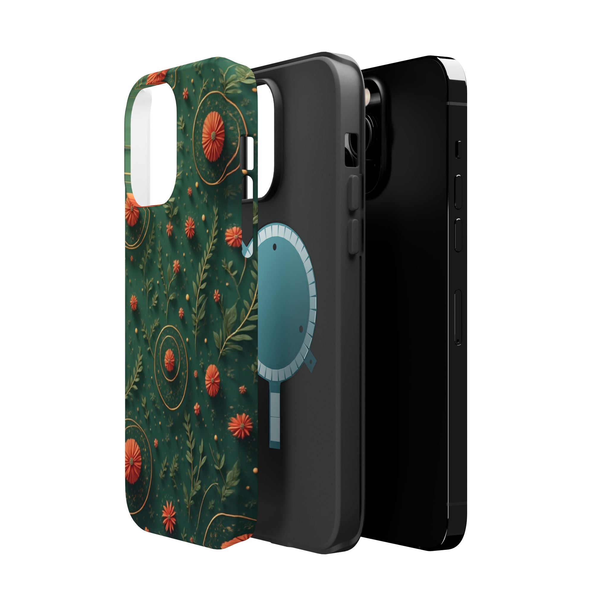 Floral Green Magnetic Impact Phone Case — Protective Botanical Design