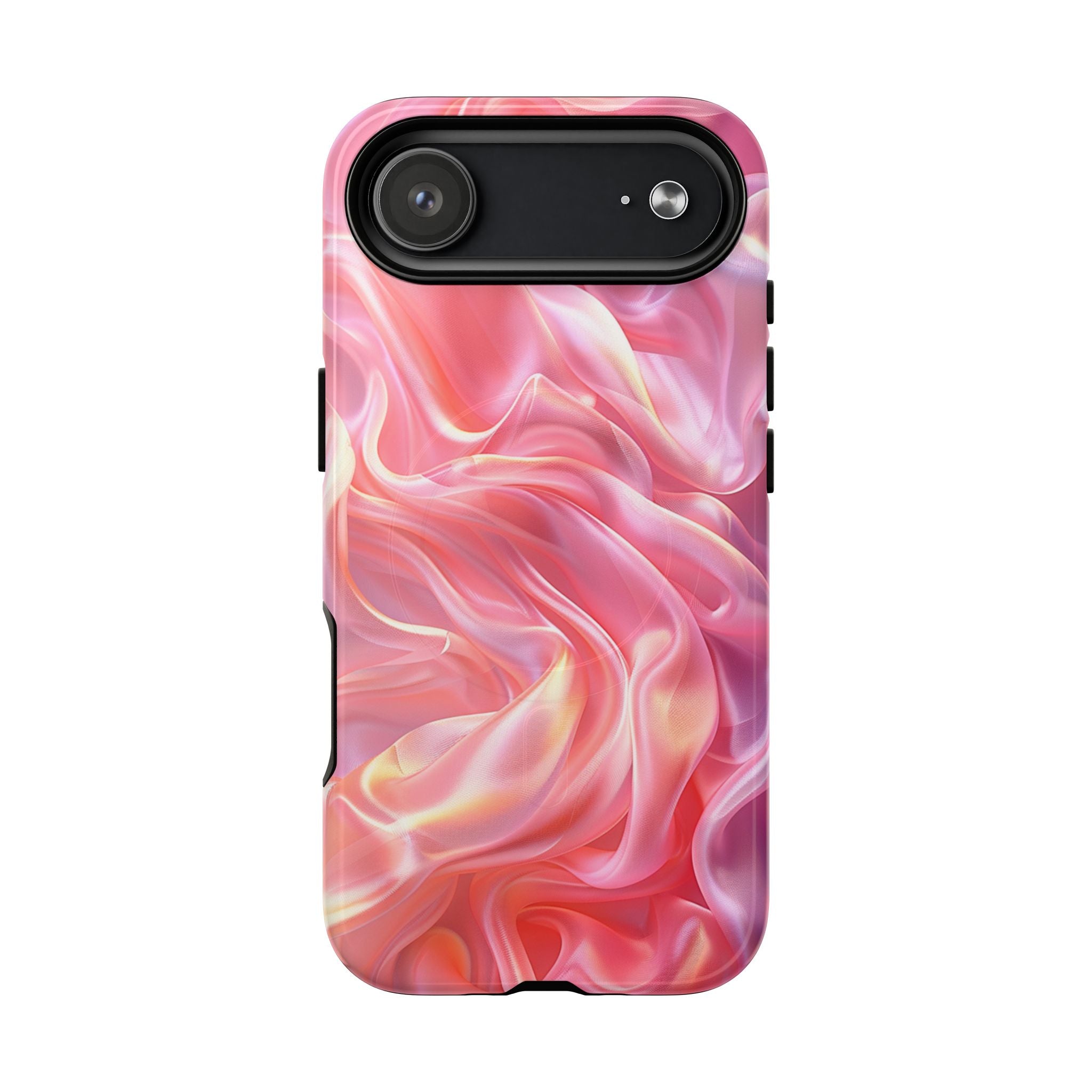 Pink Swirl Tough Magnetic Phone Case — Protective Magnetic iPhone Cover with Iridescent Marble Design