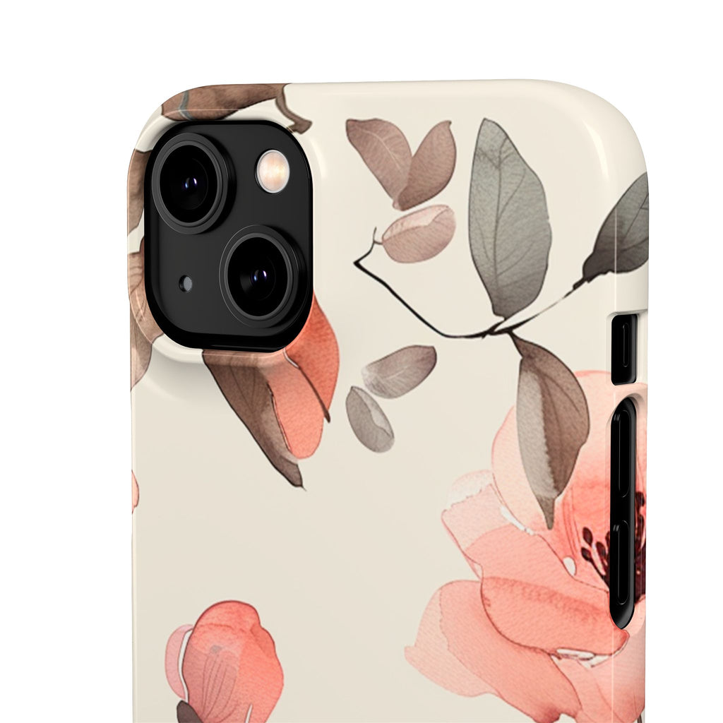 Floral Snap Phone Case — Blush Watercolor Poppies