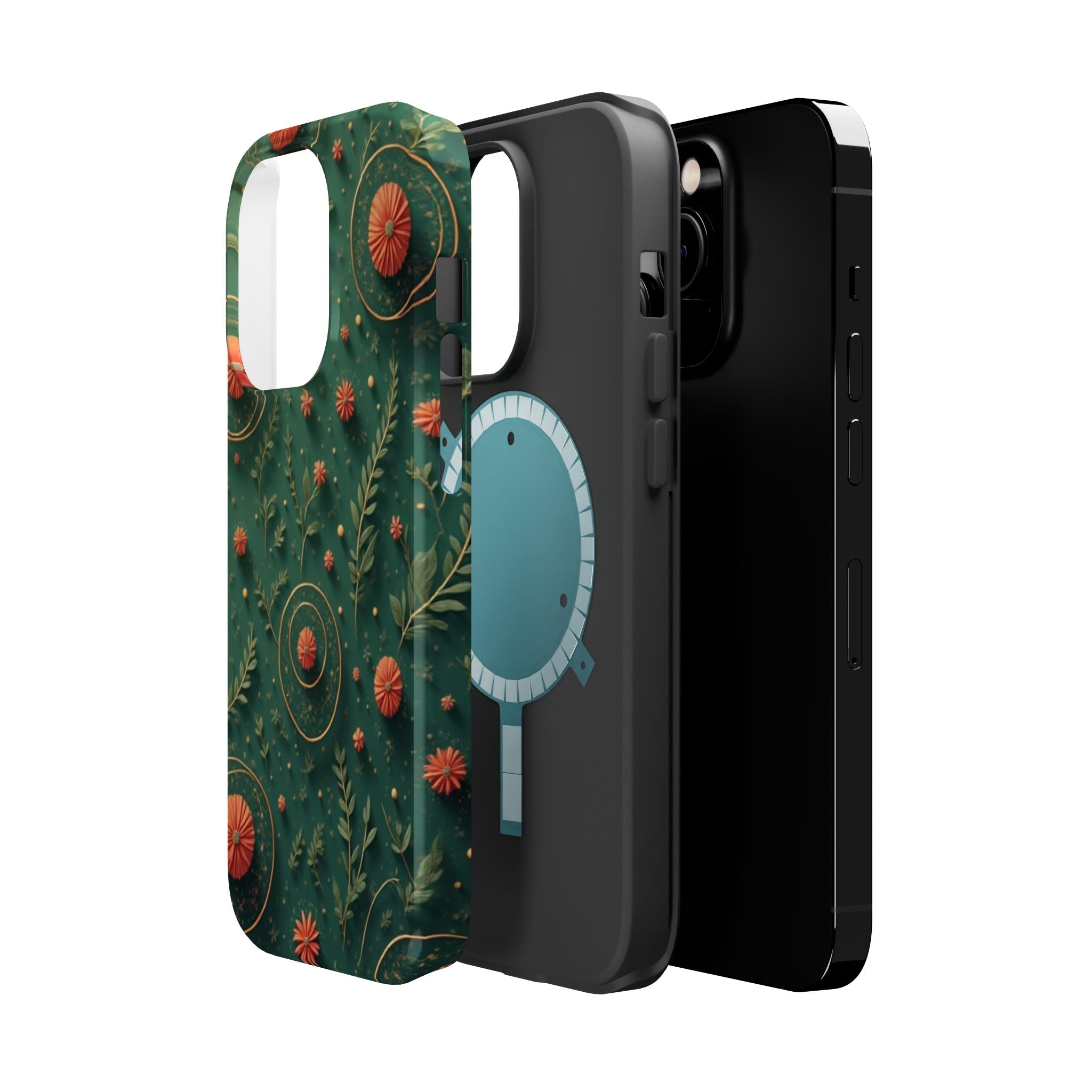 Floral Green Magnetic Impact Phone Case — Protective Botanical Design