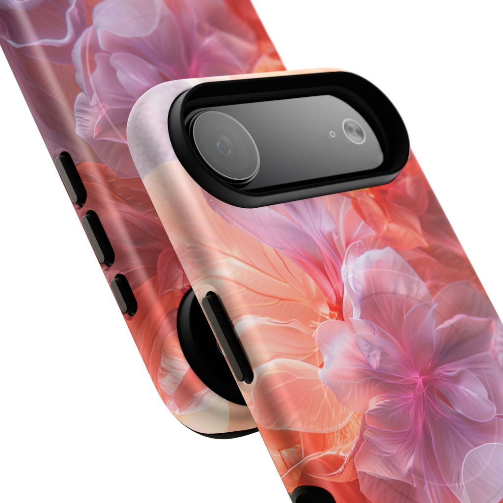 Floral Dream Tough Magnetic Phone Case — Pink Peach Petal Design