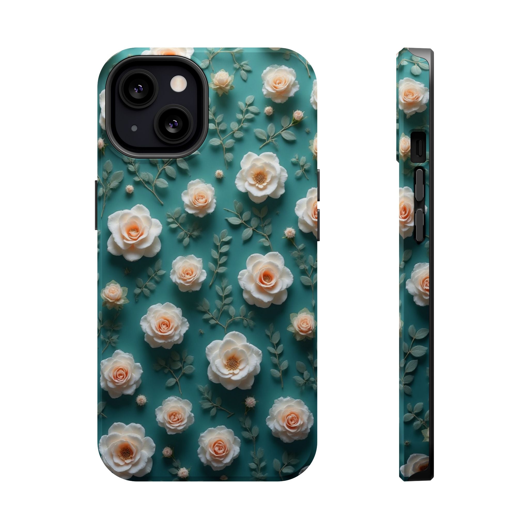 Floral Rose Pattern Magnetic Impact-Resistant Phone Case