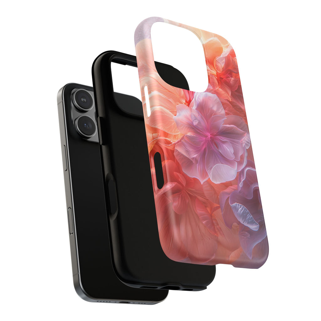 Floral Dream Tough Magnetic Phone Case — Pink Peach Petal Design