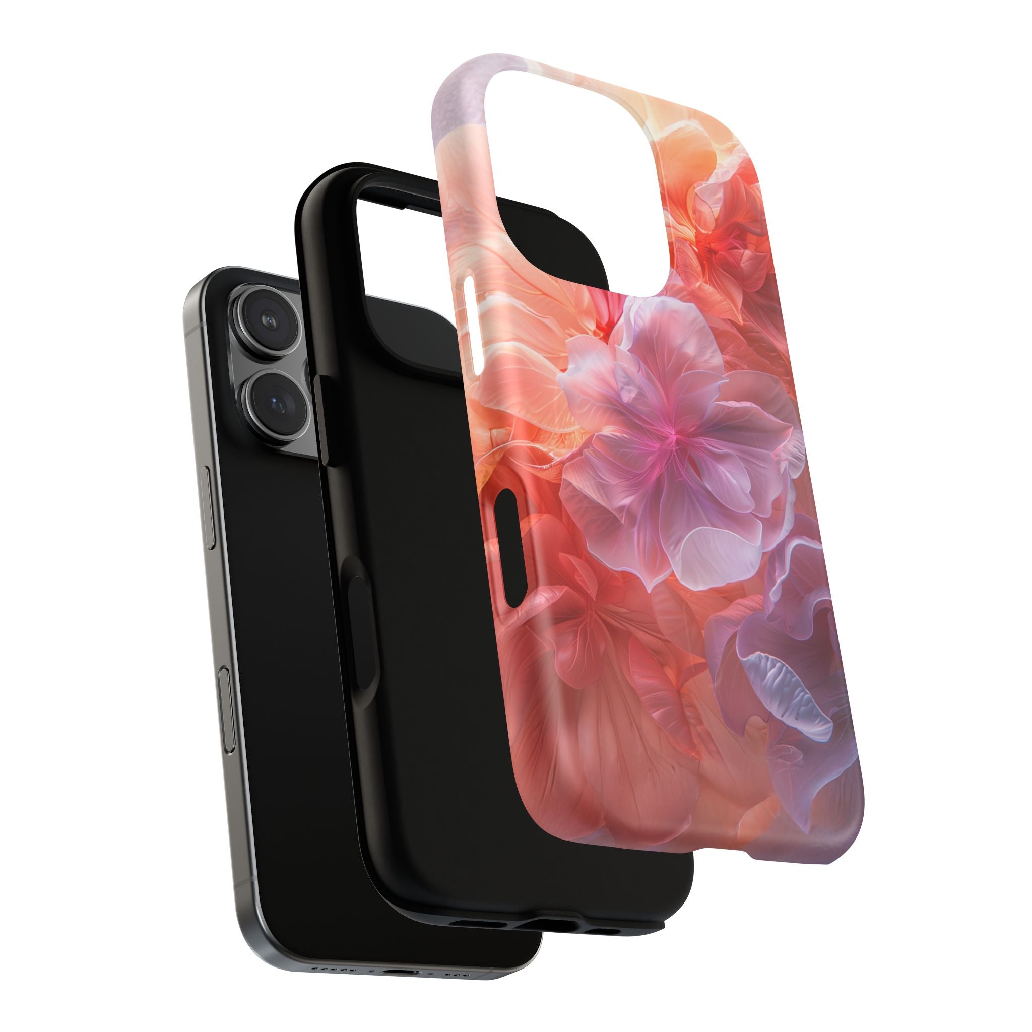 Floral Dream Tough Magnetic Phone Case — Pink Peach Petal Design