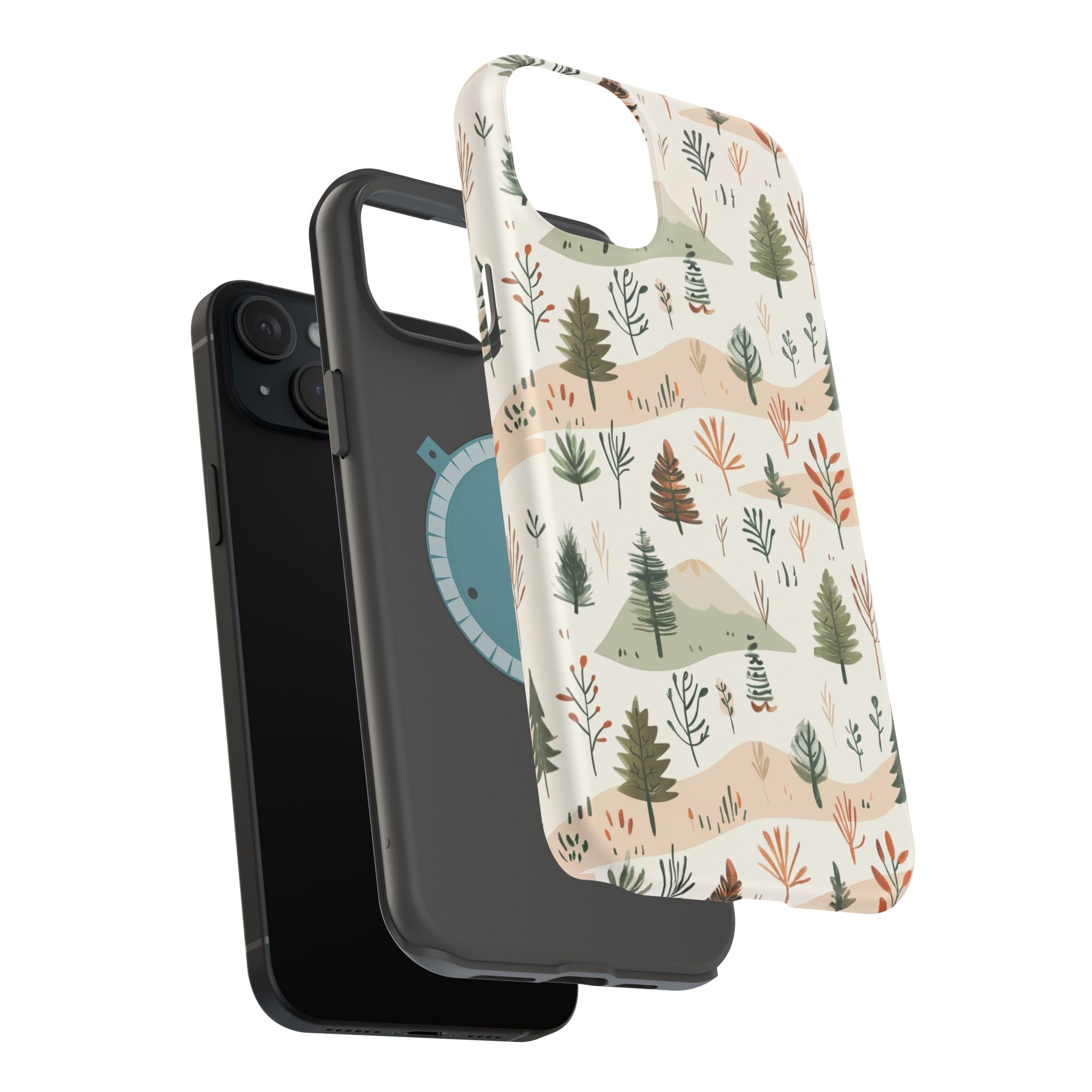 Magnetic Impact-Resistant Phone Case — Woodland Trees Pattern