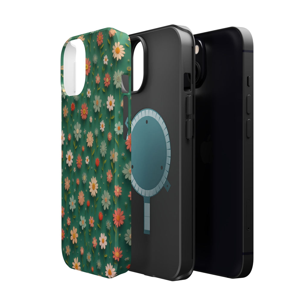 Floral Daisy Magnetic Impact-Resistant Phone Case