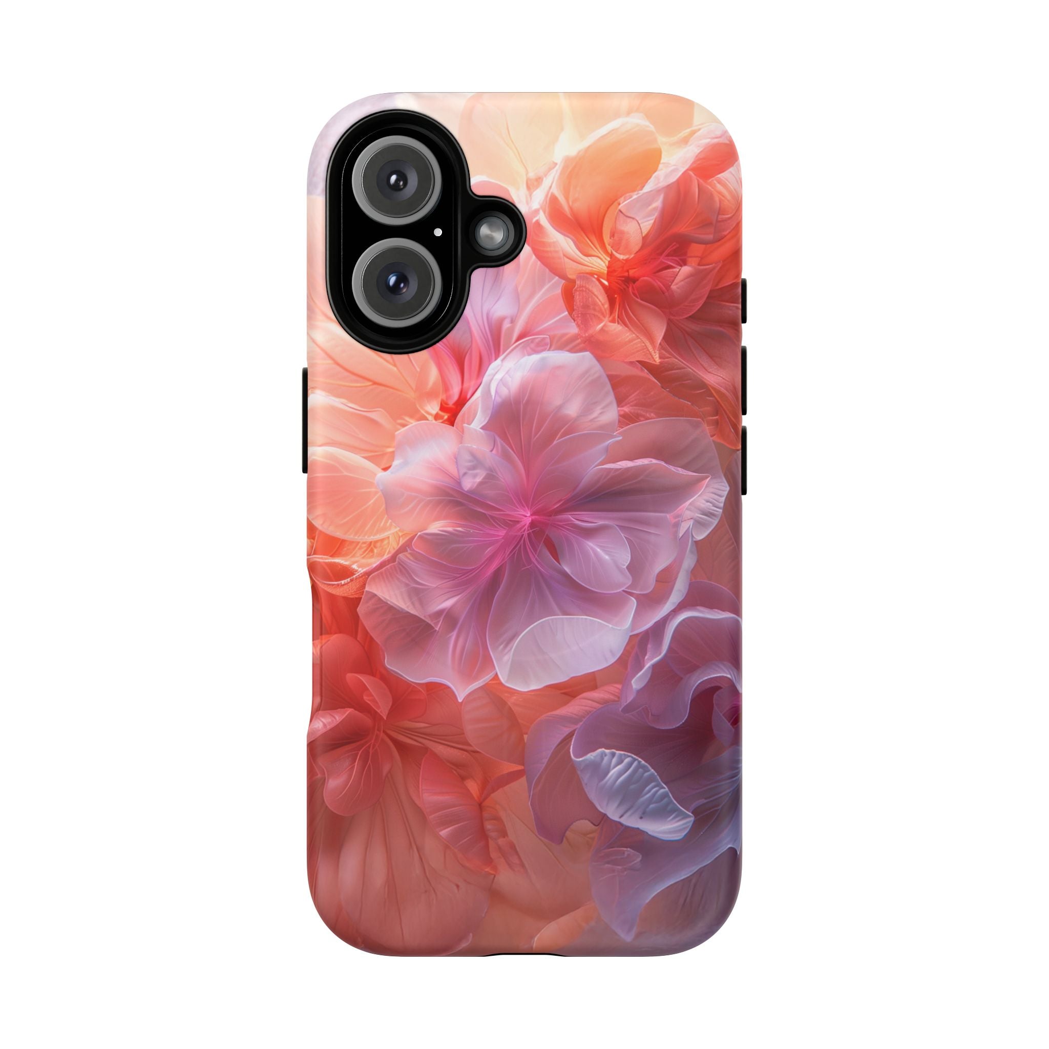 Floral Dream Tough Magnetic Phone Case — Pink Peach Petal Design