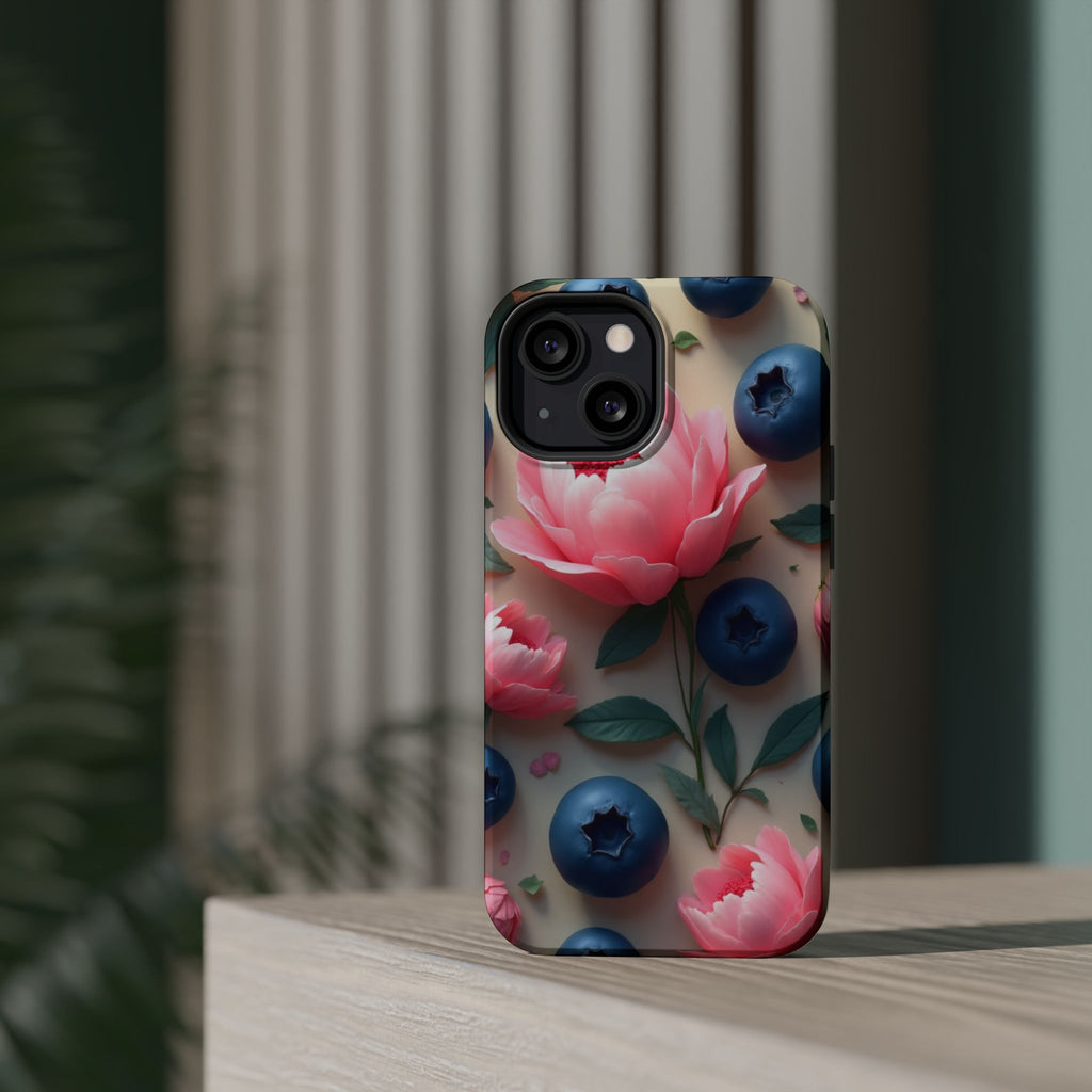 Floral Blueberry Phone Case — Magnetic Impact-Resistant