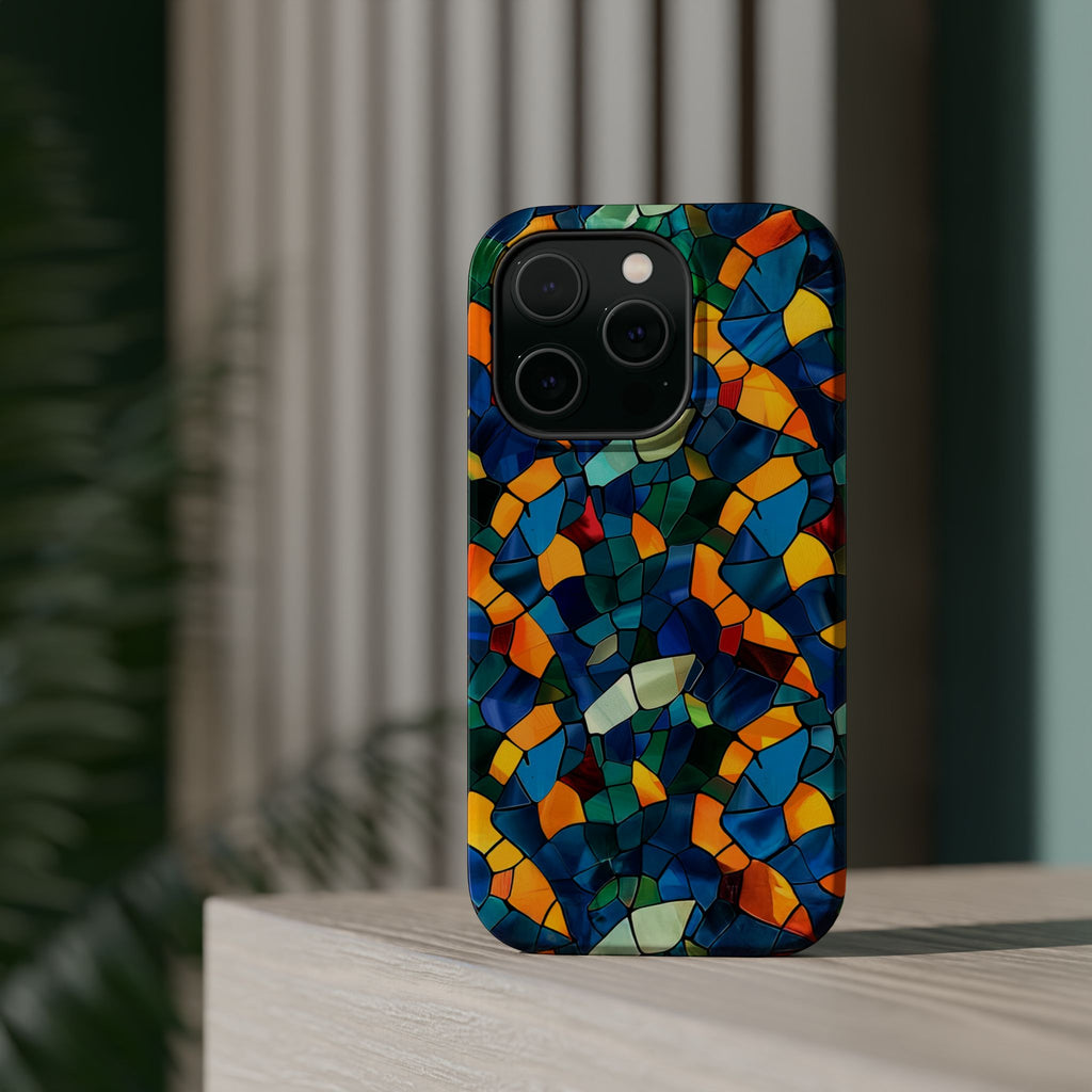 Stained Glass Mosaic Magnetic Impact Phone Case — Durable Protective Cover