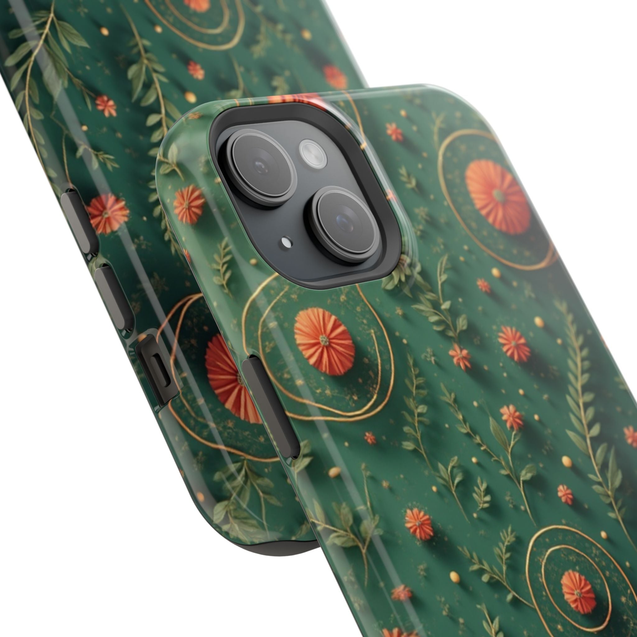 Floral Green Magnetic Impact Phone Case — Protective Botanical Design