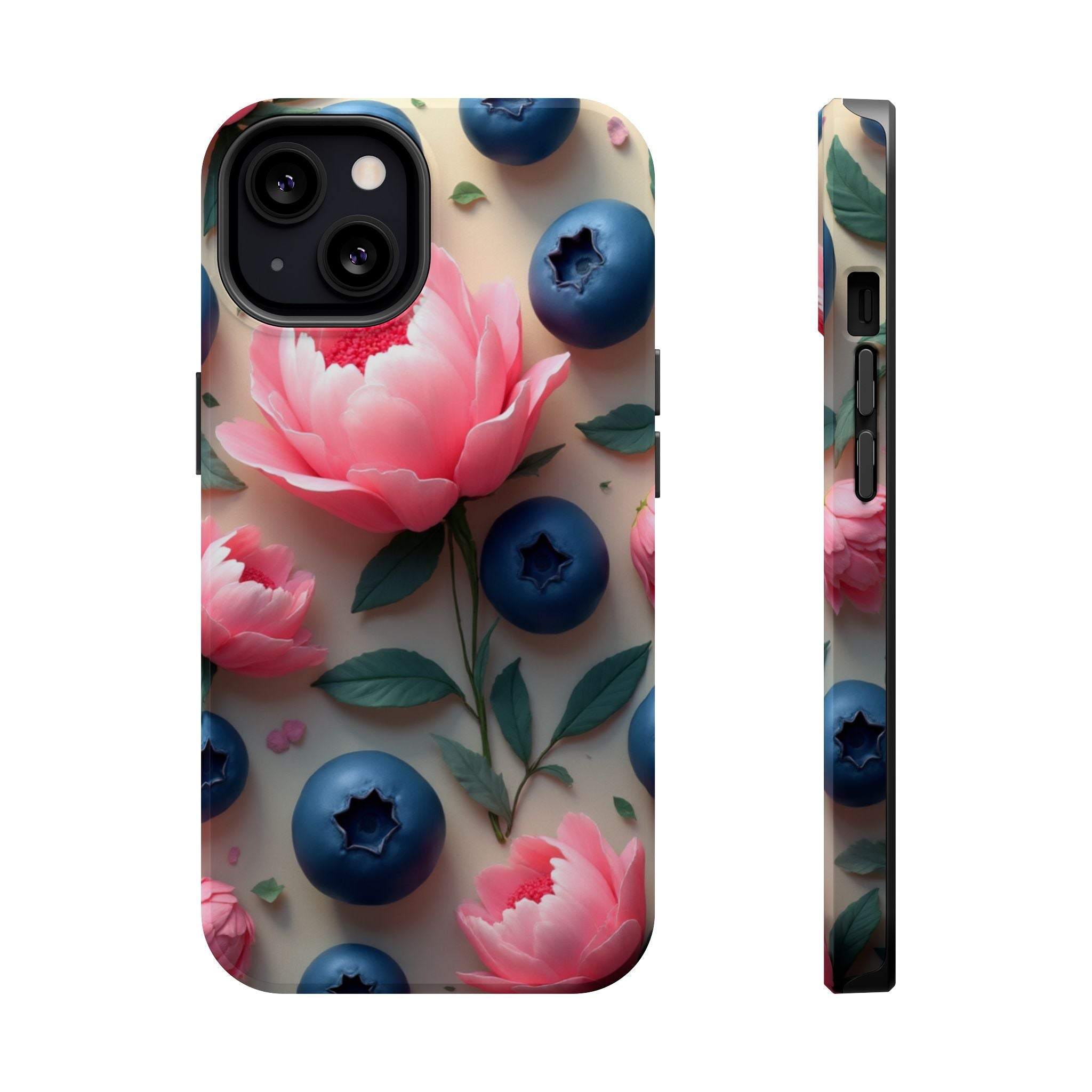 Floral Blueberry Phone Case — Magnetic Impact-Resistant