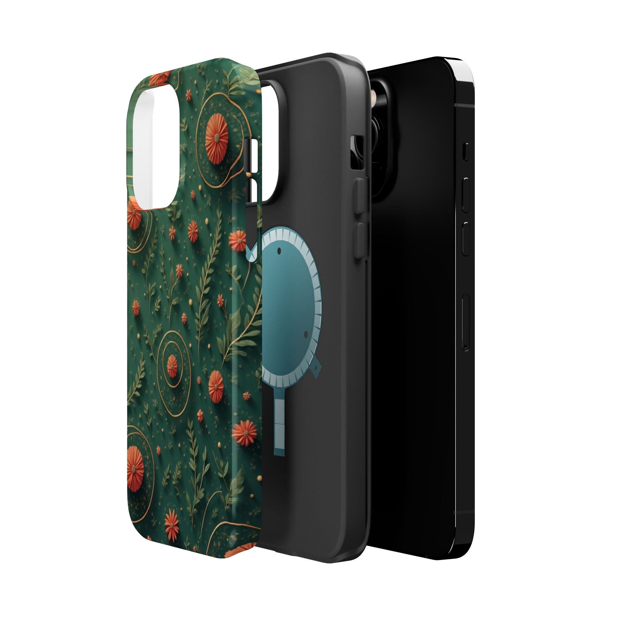 Floral Green Magnetic Impact Phone Case — Protective Botanical Design