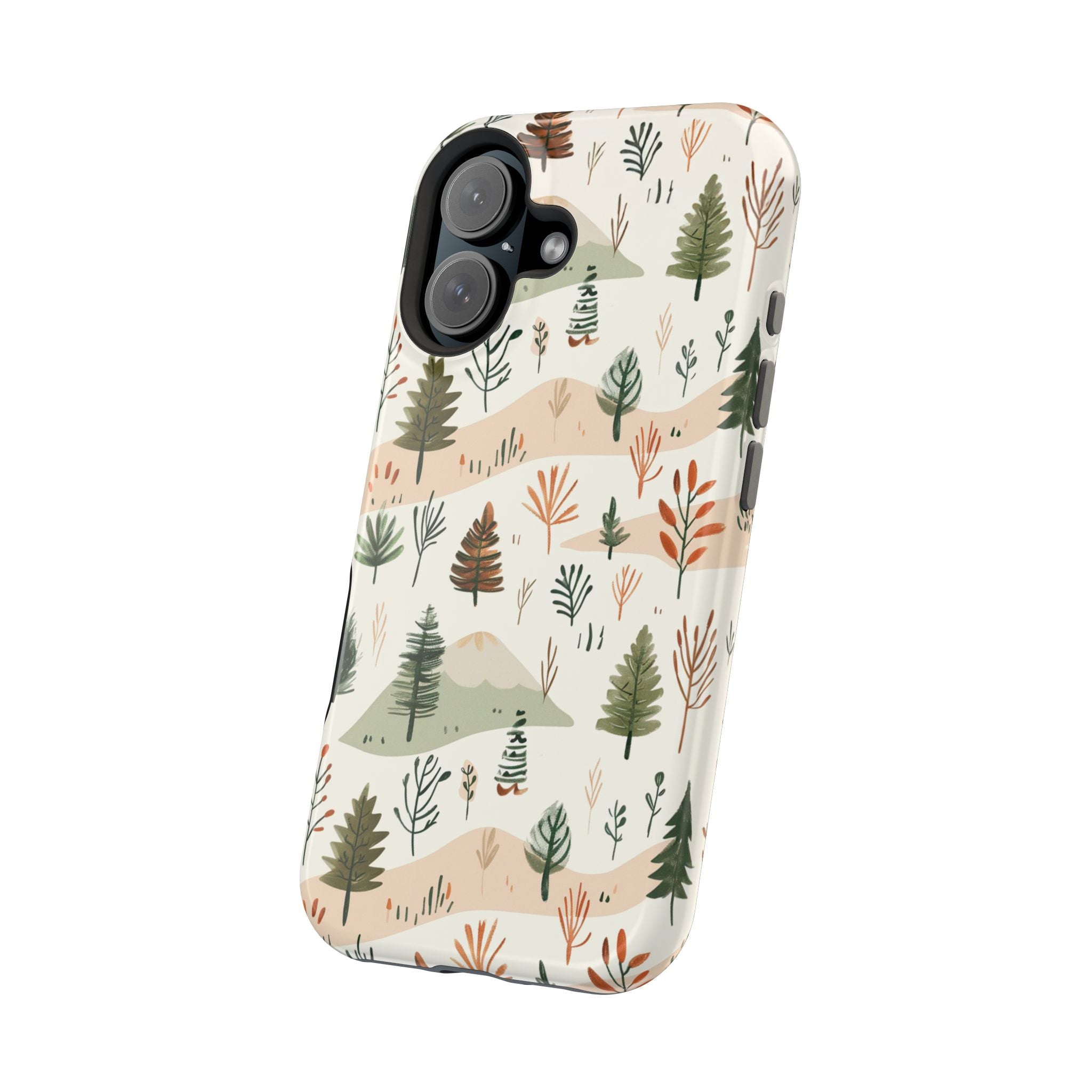 Magnetic Impact-Resistant Phone Case — Woodland Trees Pattern