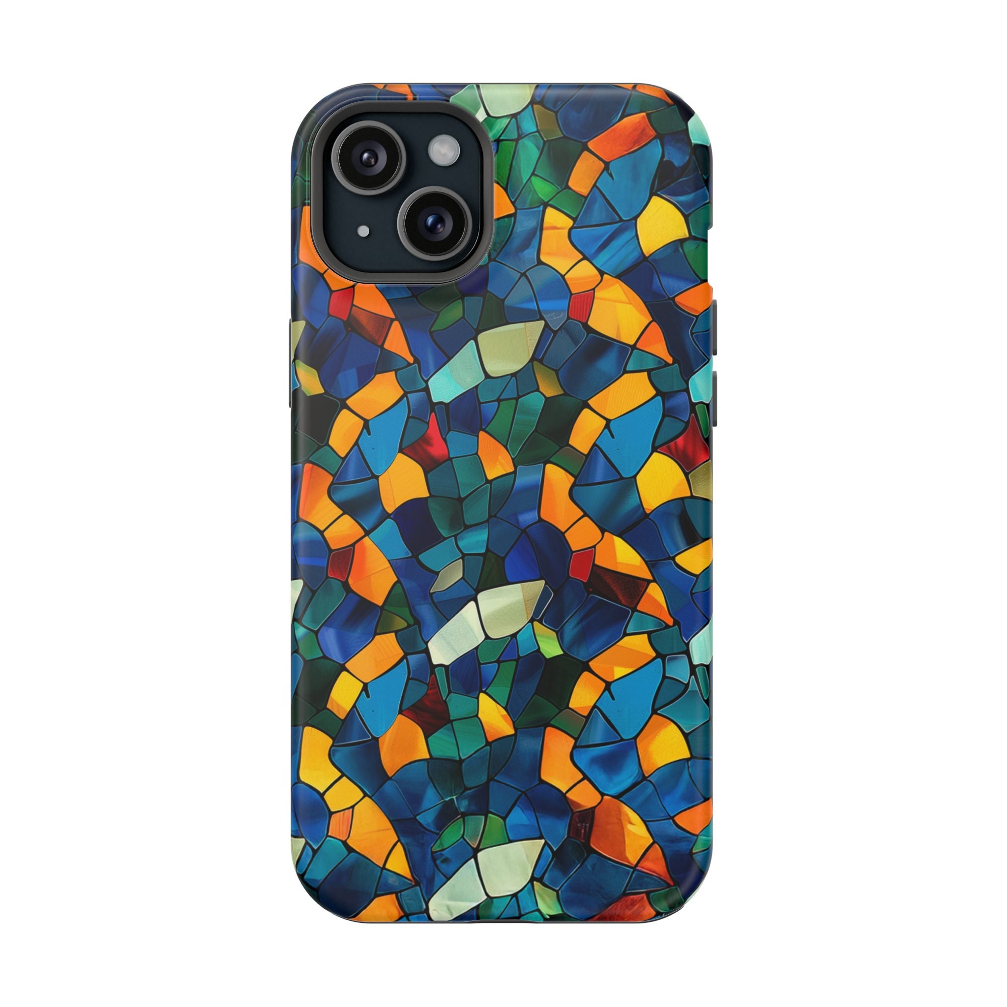 Stained Glass Mosaic Magnetic Impact Phone Case — Durable Protective Cover