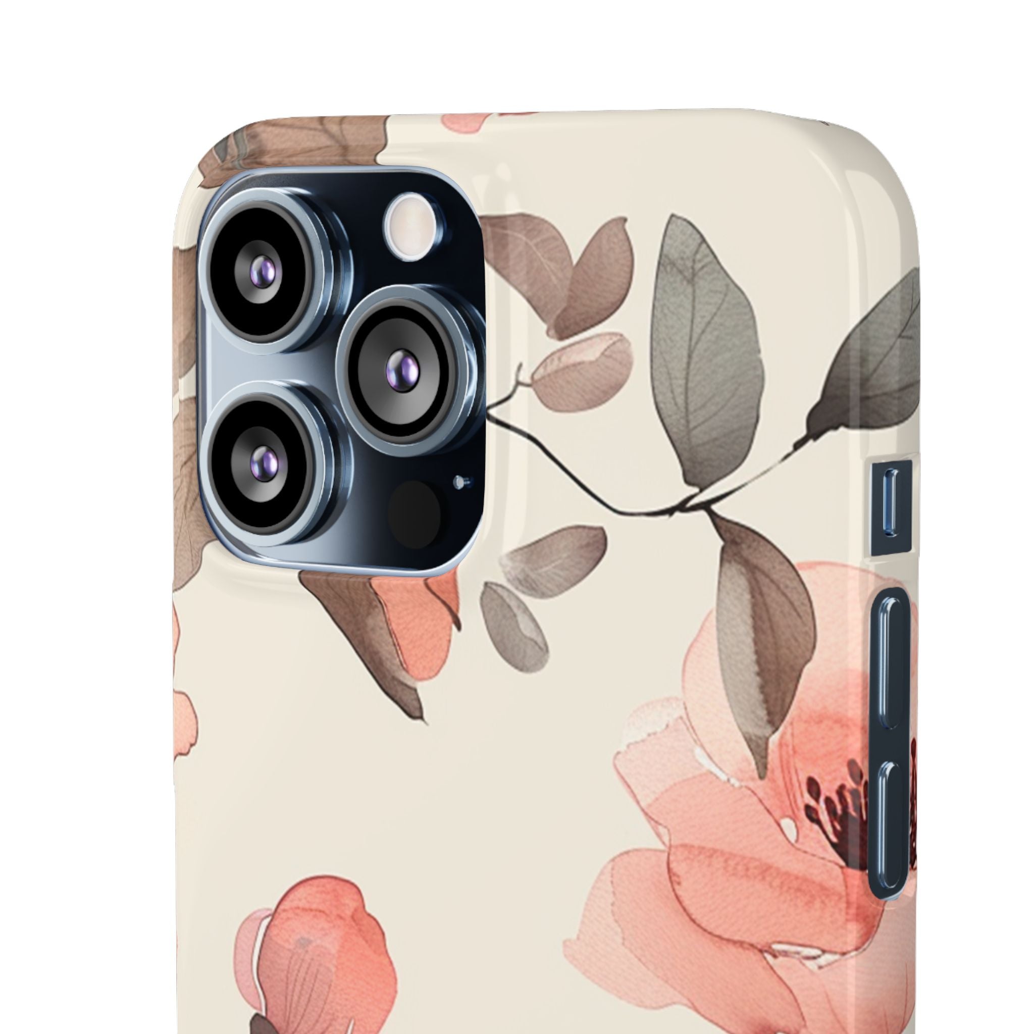 Floral Snap Phone Case — Blush Watercolor Poppies