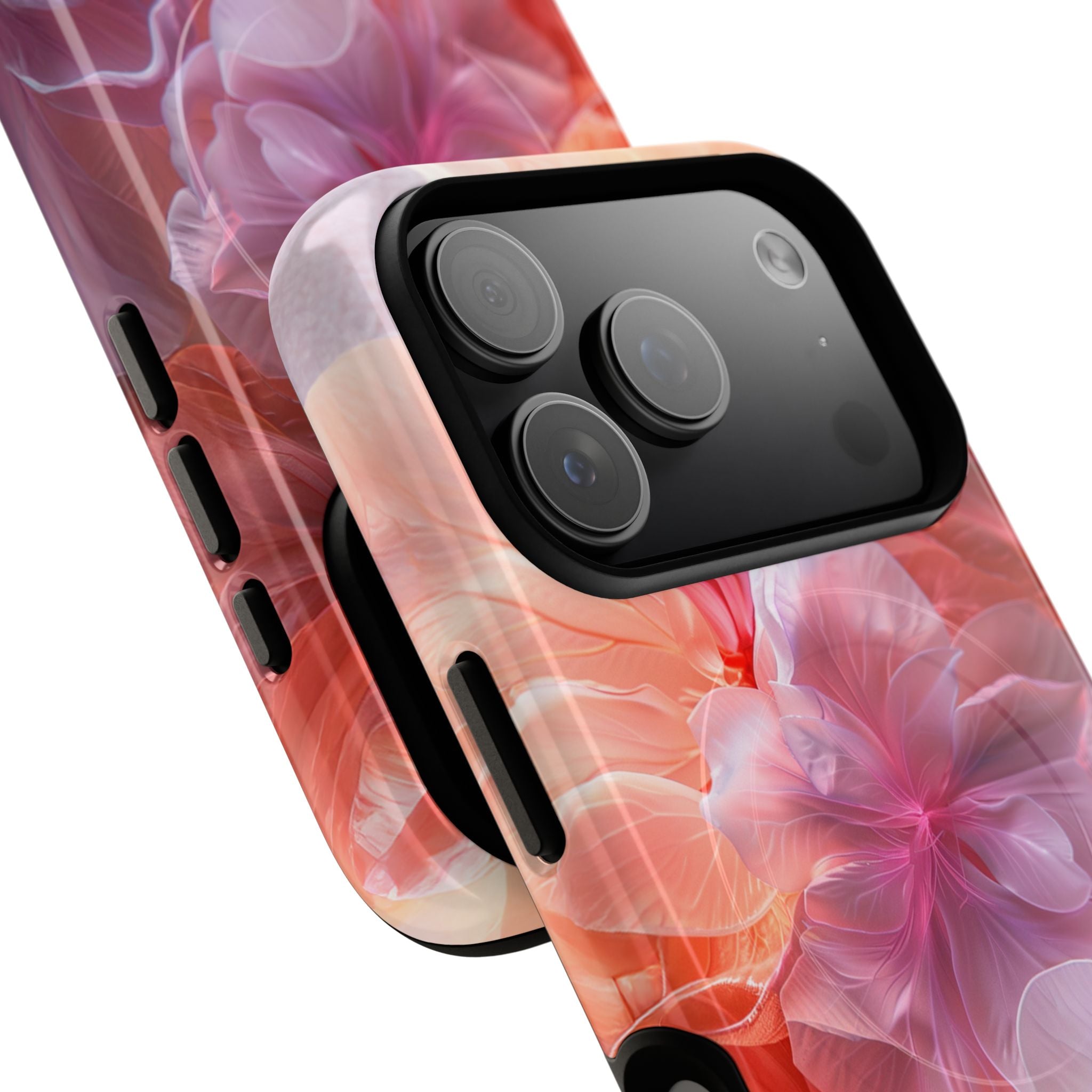Floral Dream Tough Magnetic Phone Case — Pink Peach Petal Design