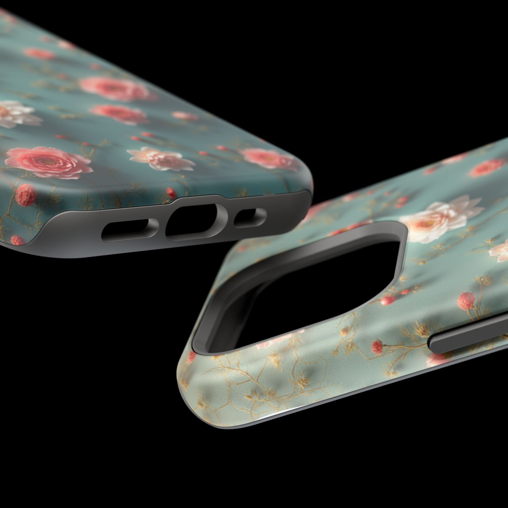Floral Rose Pattern Magnetic Impact-Resistant Phone Case