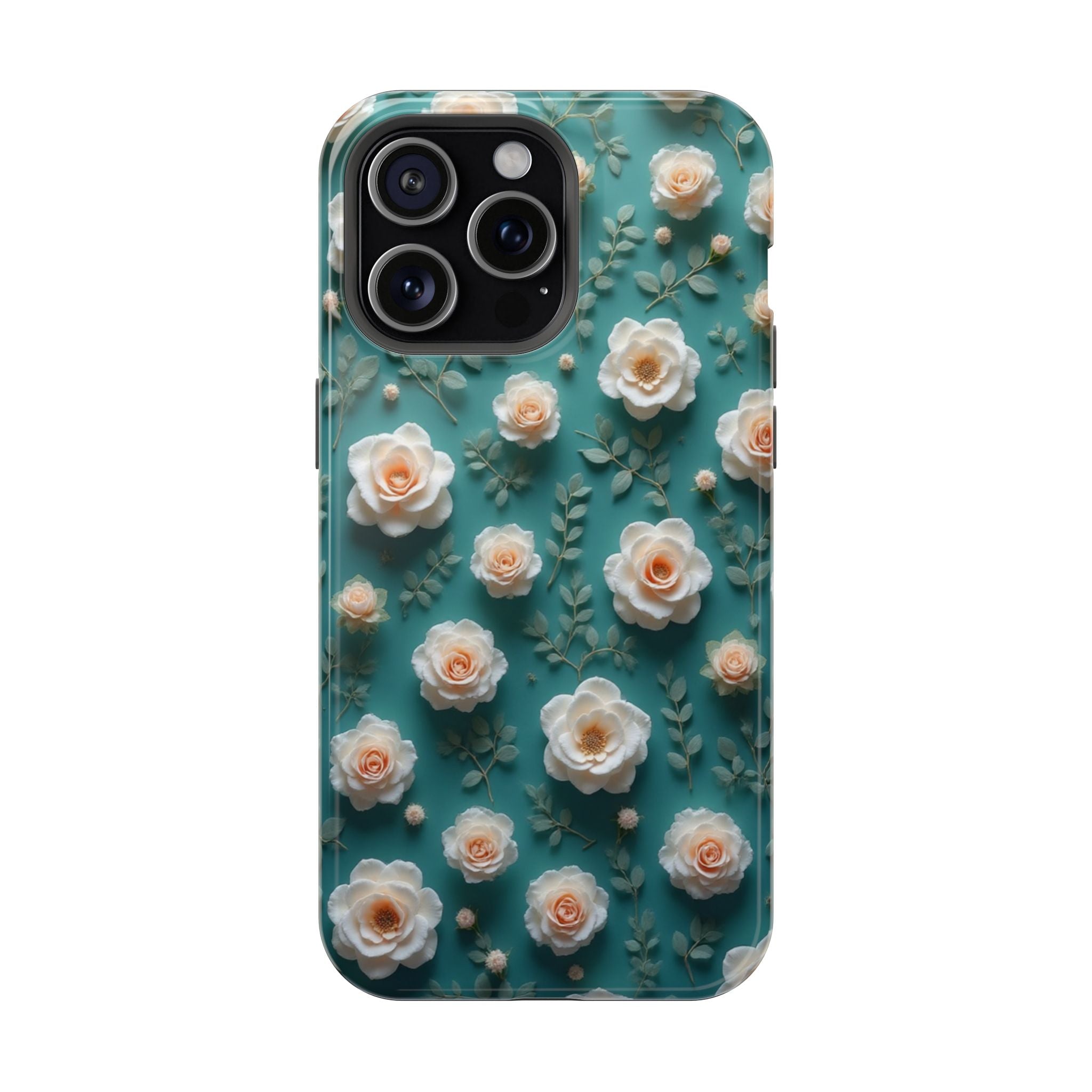 Floral Rose Pattern Magnetic Impact-Resistant Phone Case
