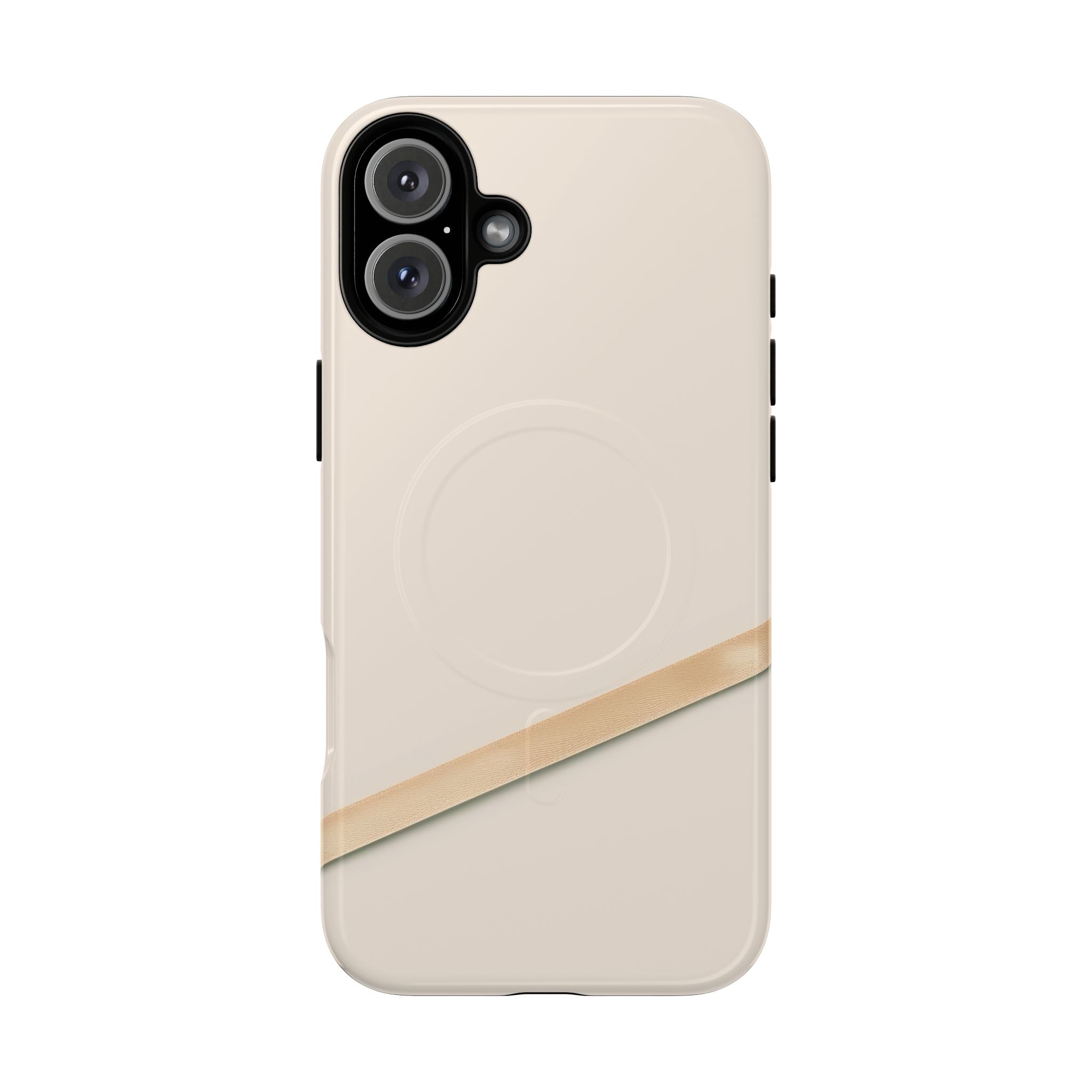 MagSafe Tough Phone Case — Sleek Sandstone with Gold Accent