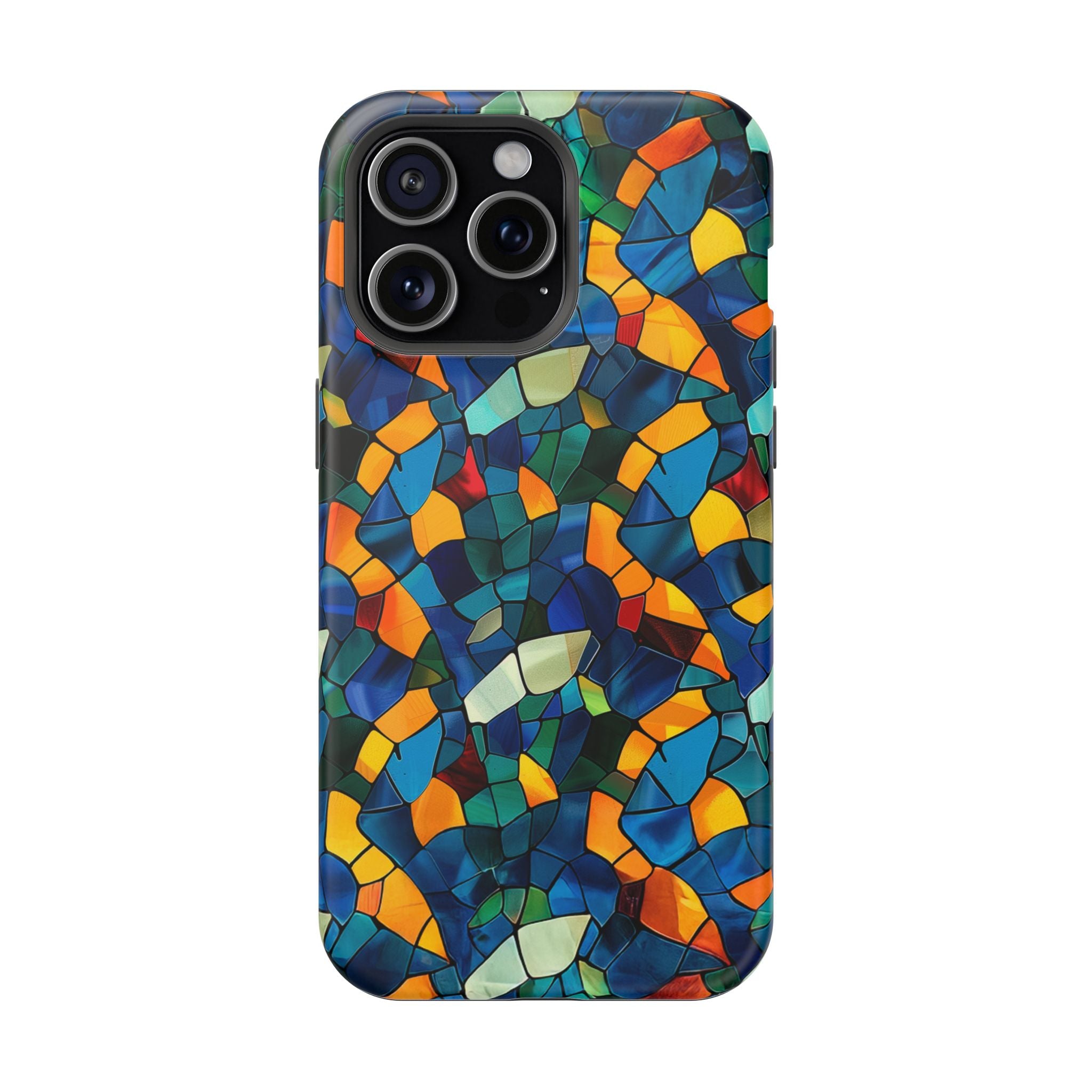 Stained Glass Mosaic Magnetic Impact Phone Case — Durable Protective Cover