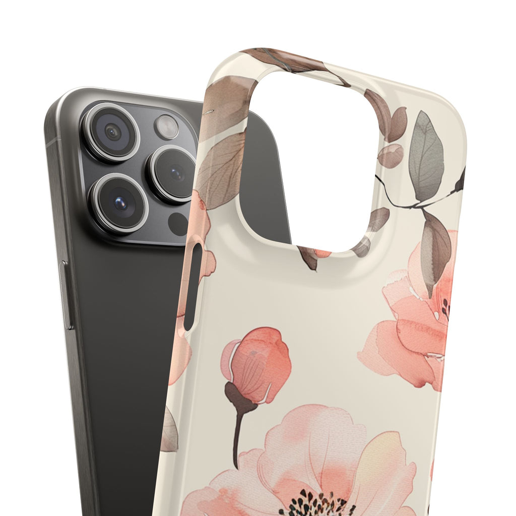 Floral Snap Phone Case — Blush Watercolor Poppies