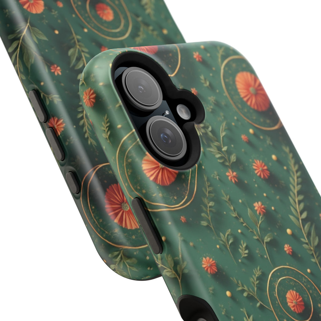 Floral Green Magnetic Impact Phone Case — Protective Botanical Design