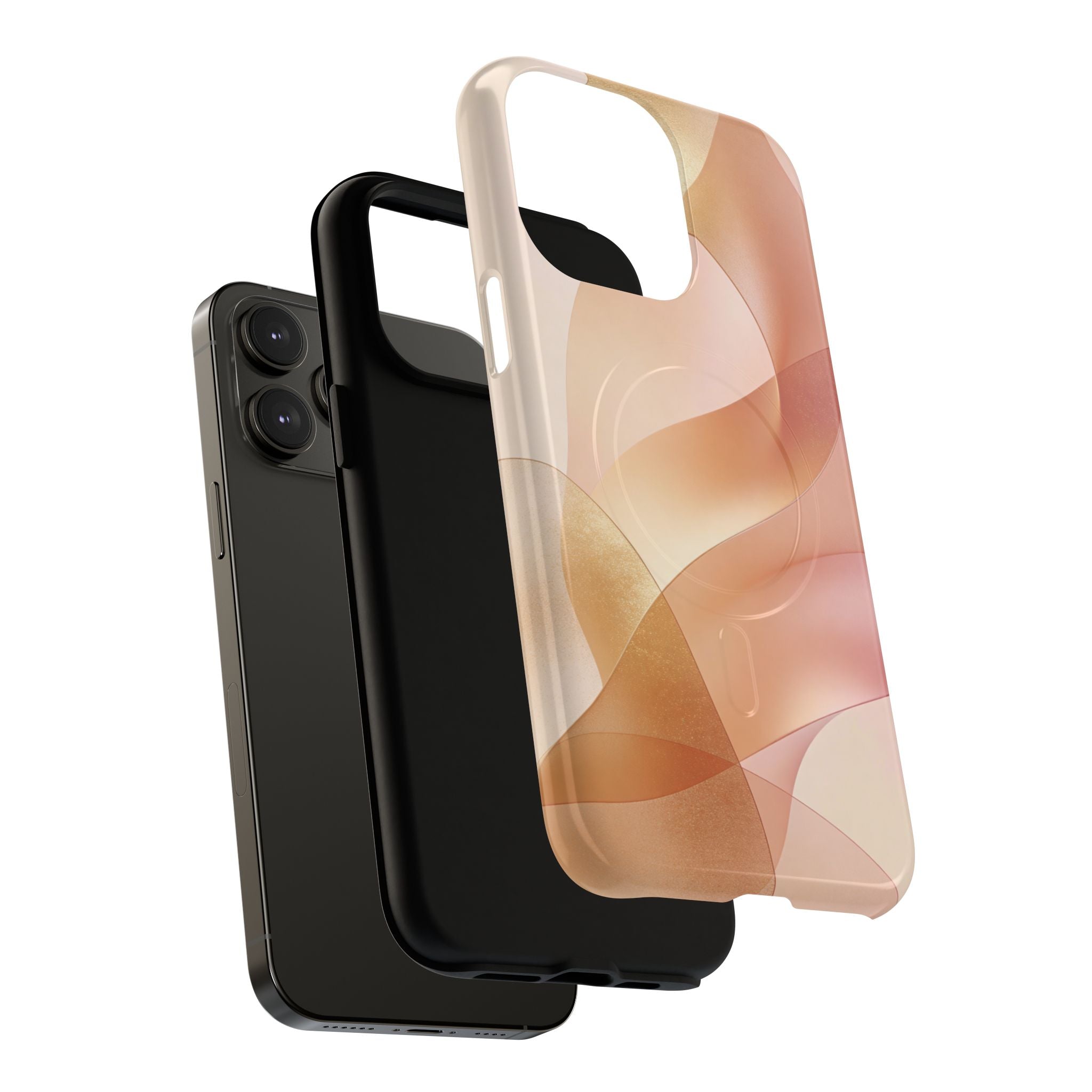 Magnetic Tough Phone Case — Abstract Peach Wave Armor