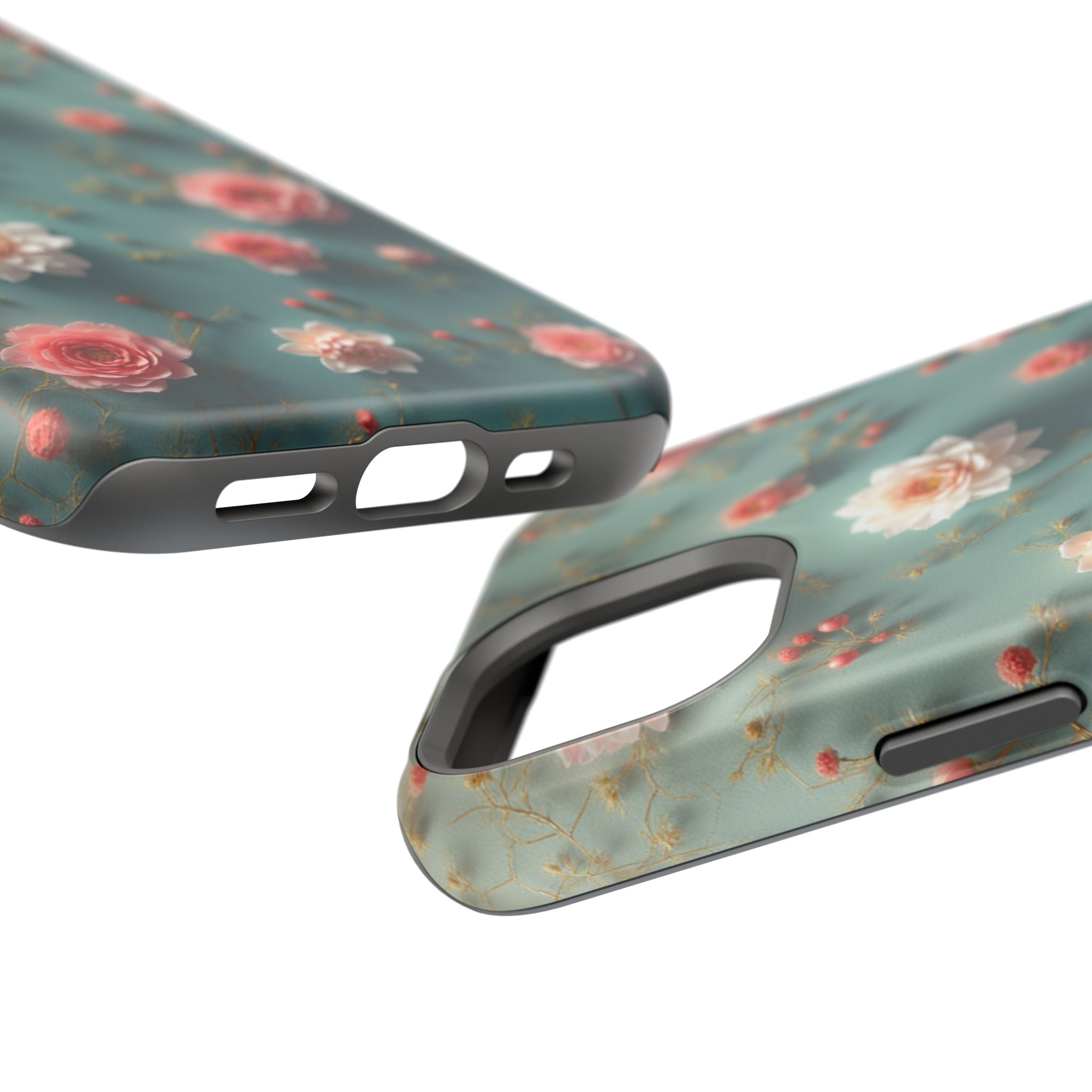 Floral Rose Pattern Magnetic Impact-Resistant Phone Case