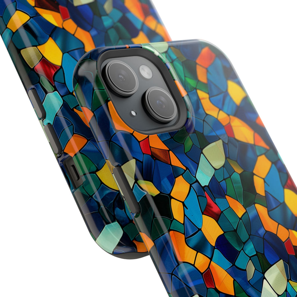 Stained Glass Mosaic Magnetic Impact Phone Case — Durable Protective Cover