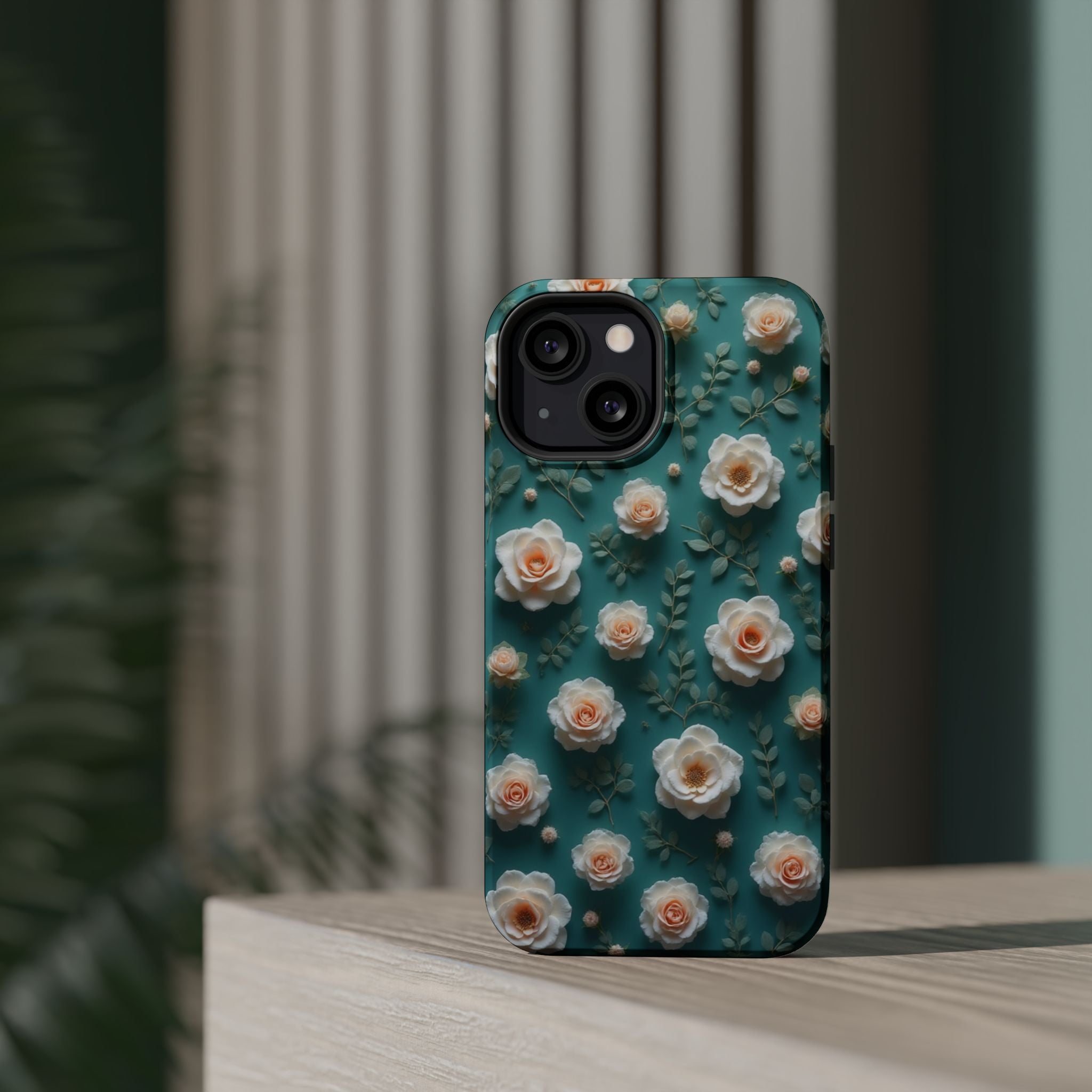 Floral Rose Pattern Magnetic Impact-Resistant Phone Case