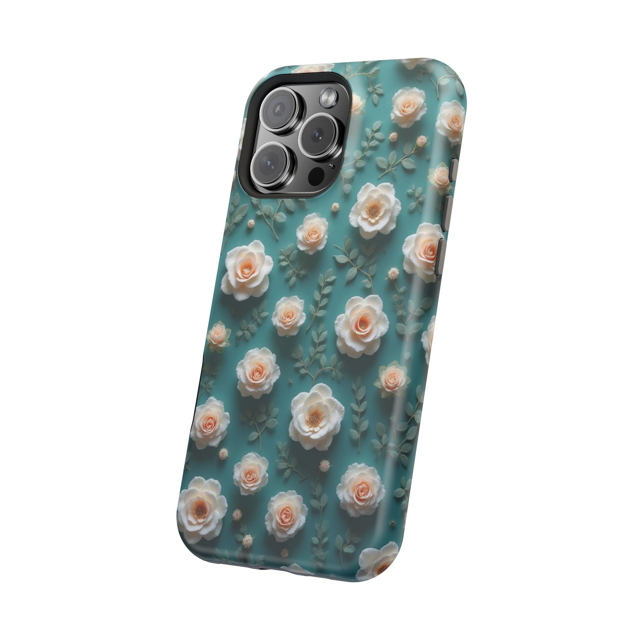 Floral Rose Pattern Magnetic Impact-Resistant Phone Case