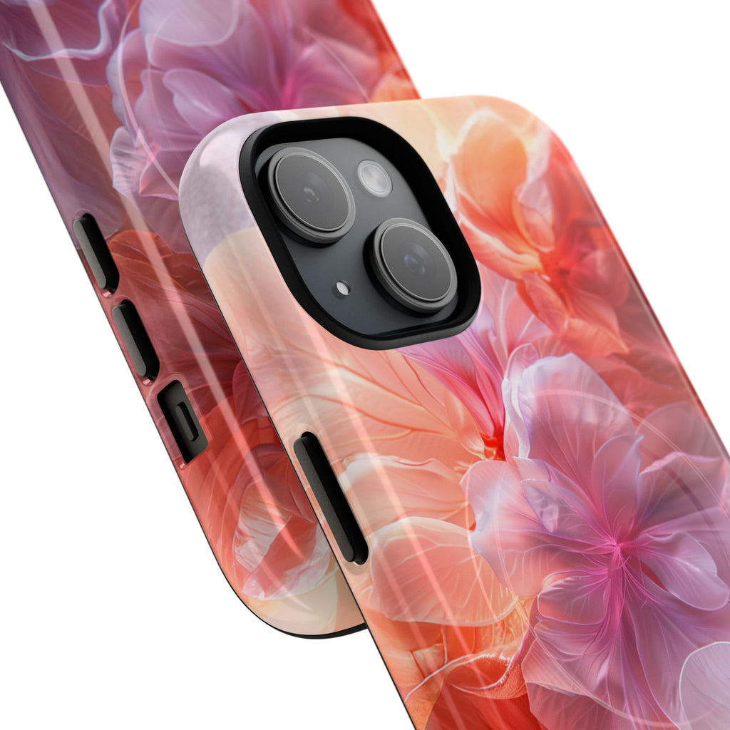 Floral Dream Tough Magnetic Phone Case — Pink Peach Petal Design
