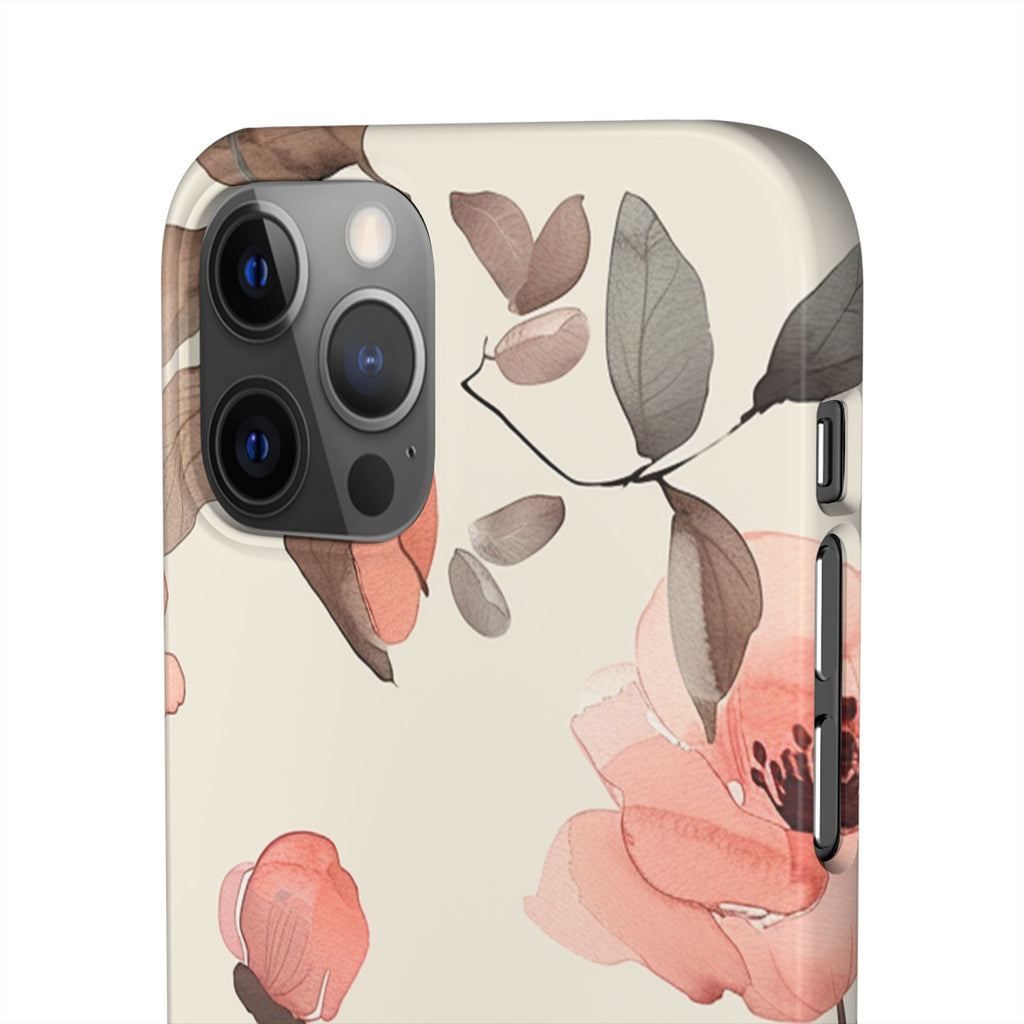 Floral Snap Phone Case — Blush Watercolor Poppies