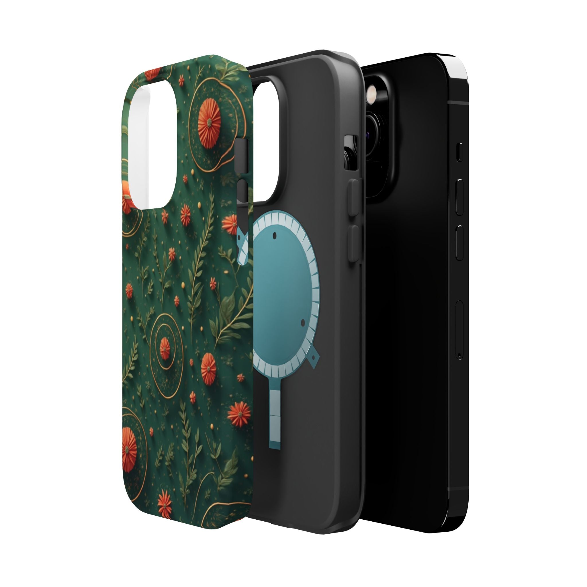Floral Green Magnetic Impact Phone Case — Protective Botanical Design