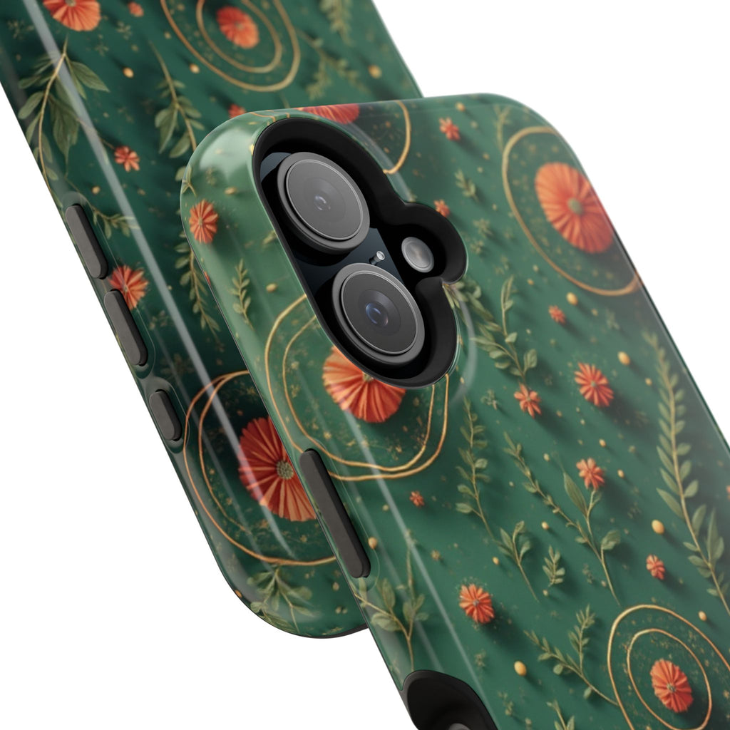 Floral Green Magnetic Impact Phone Case — Protective Botanical Design