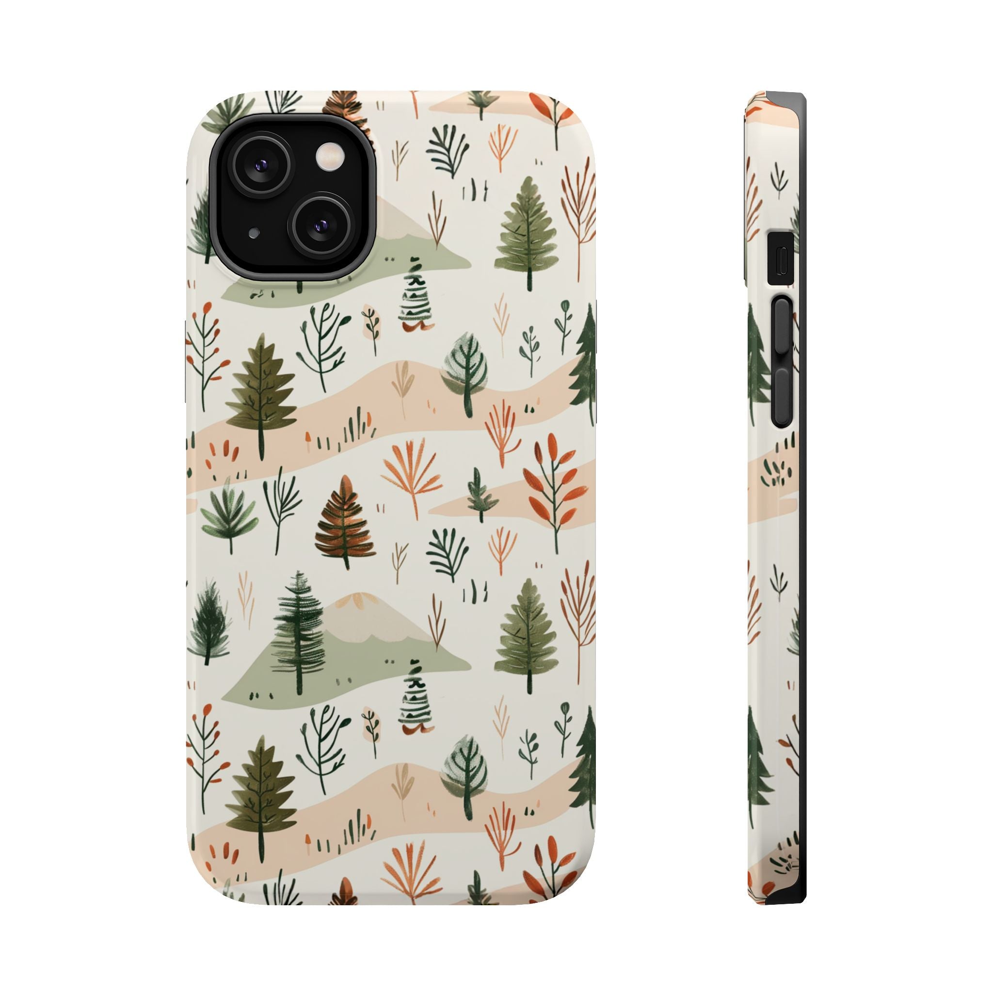 Magnetic Impact-Resistant Phone Case — Woodland Trees Pattern