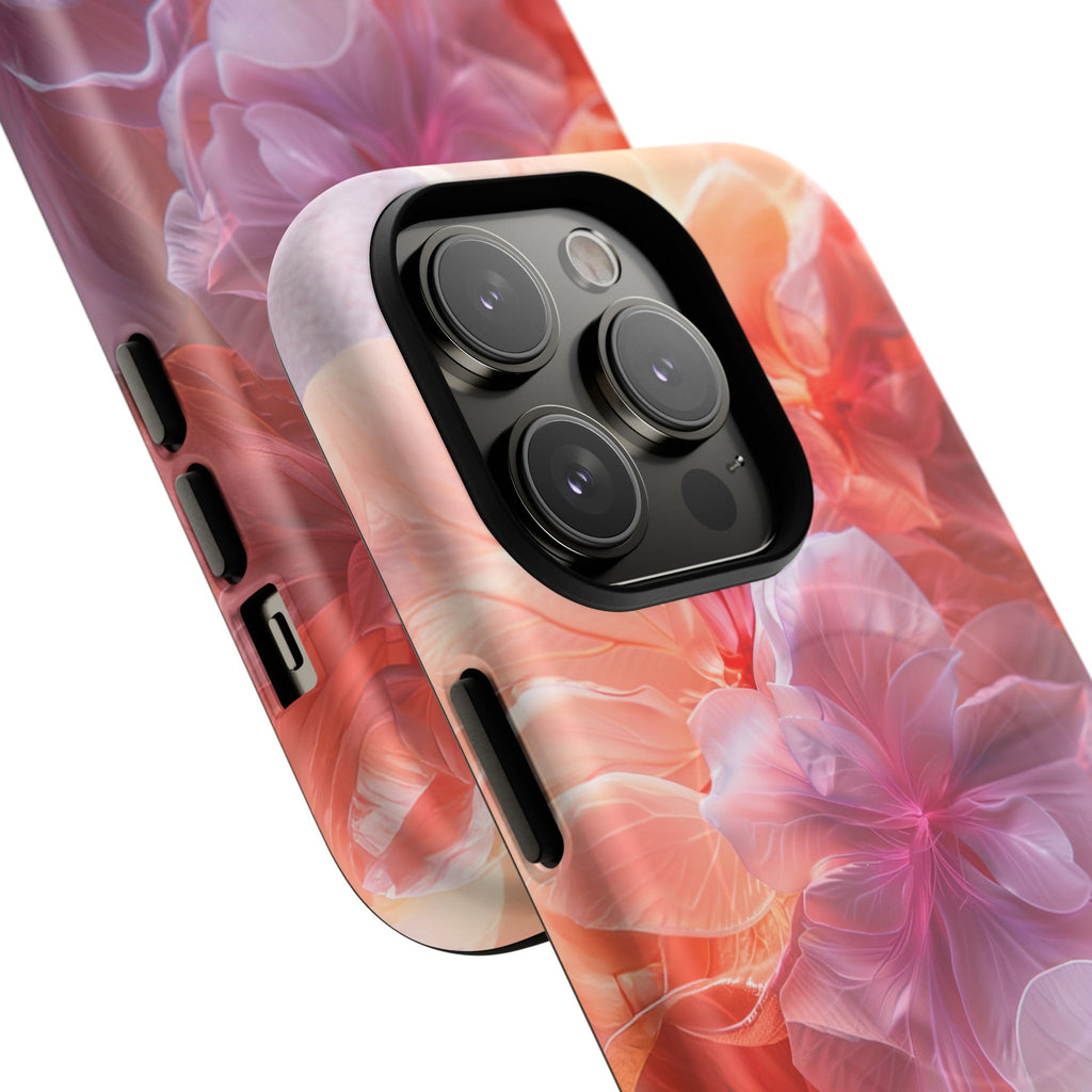 Floral Dream Tough Magnetic Phone Case — Pink Peach Petal Design