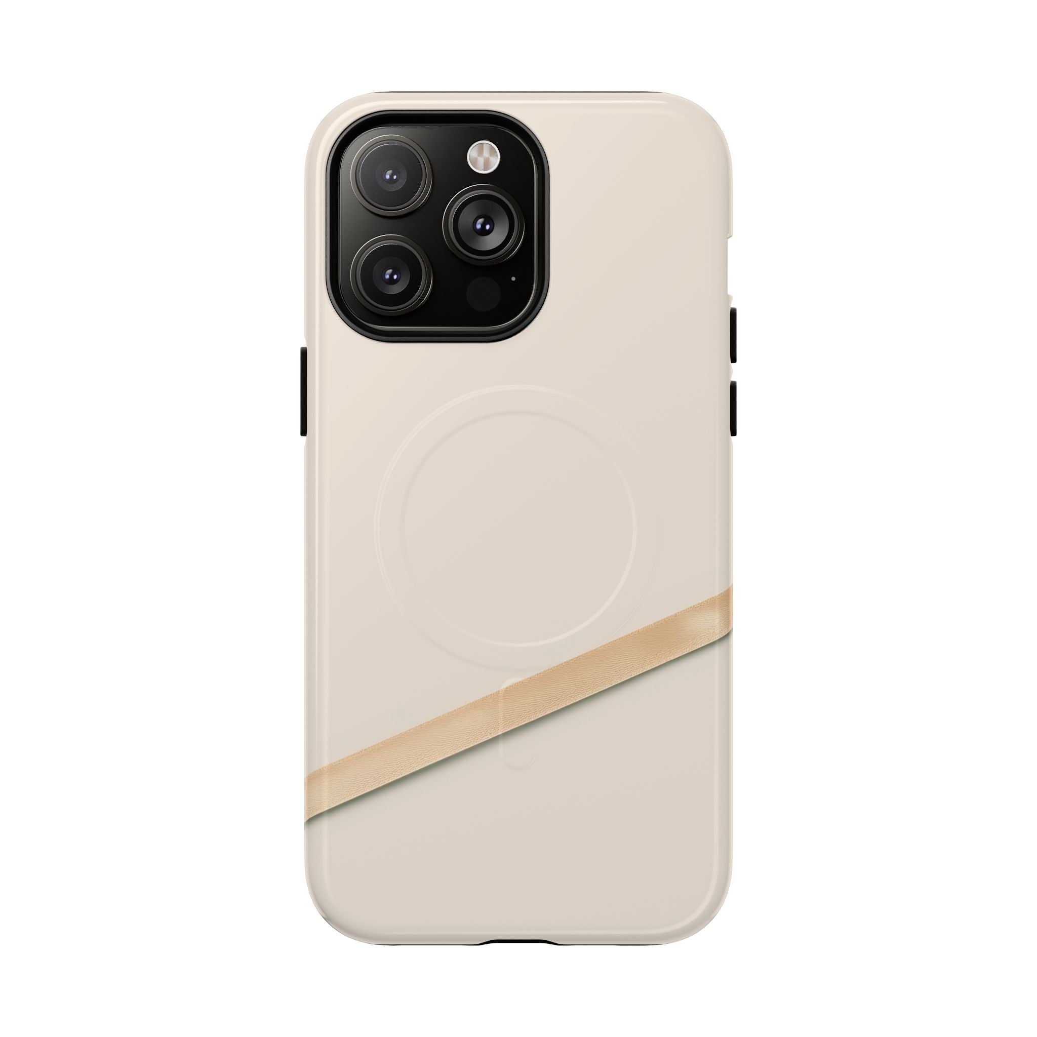 MagSafe Tough Phone Case — Sleek Sandstone with Gold Accent