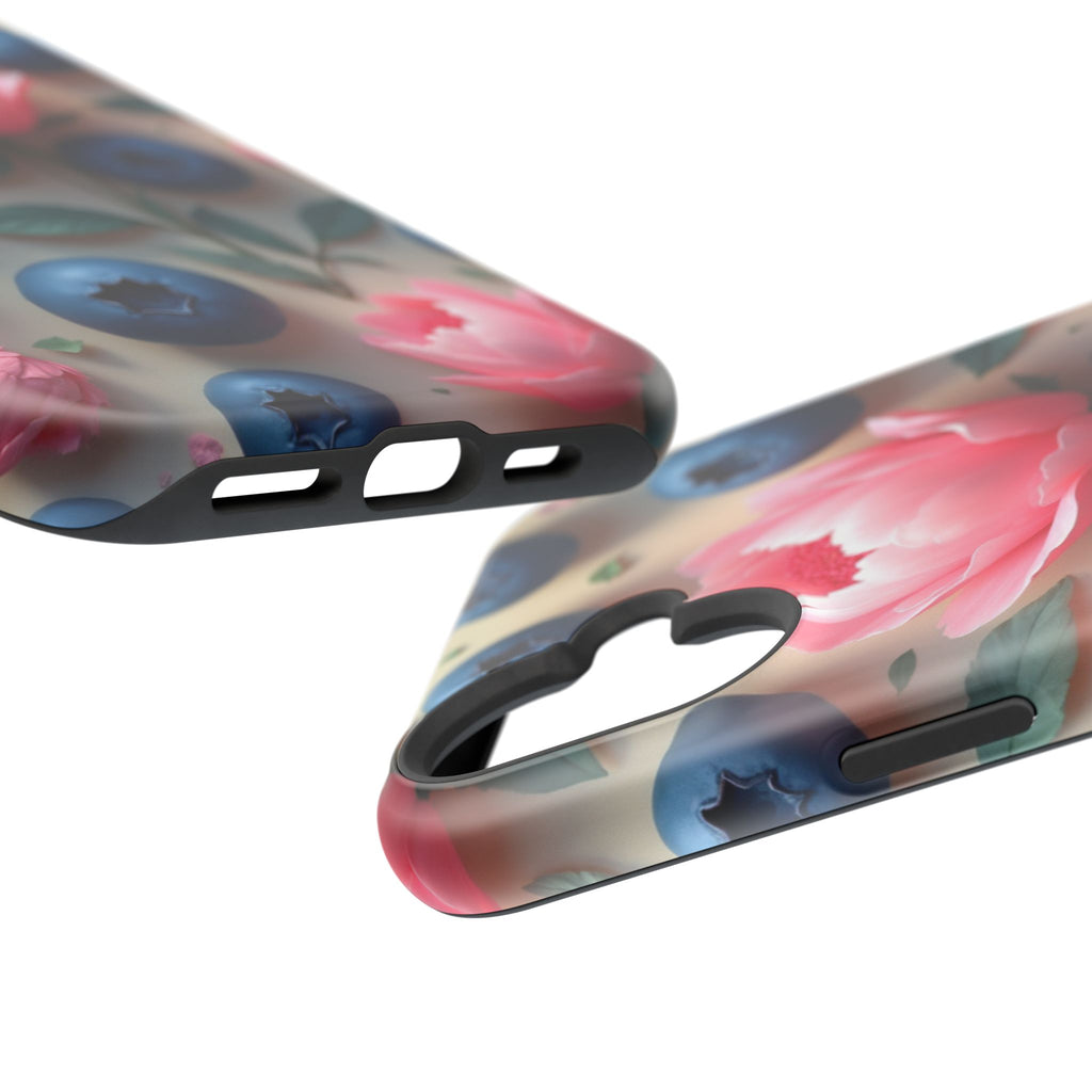 Floral Blueberry Phone Case — Magnetic Impact-Resistant