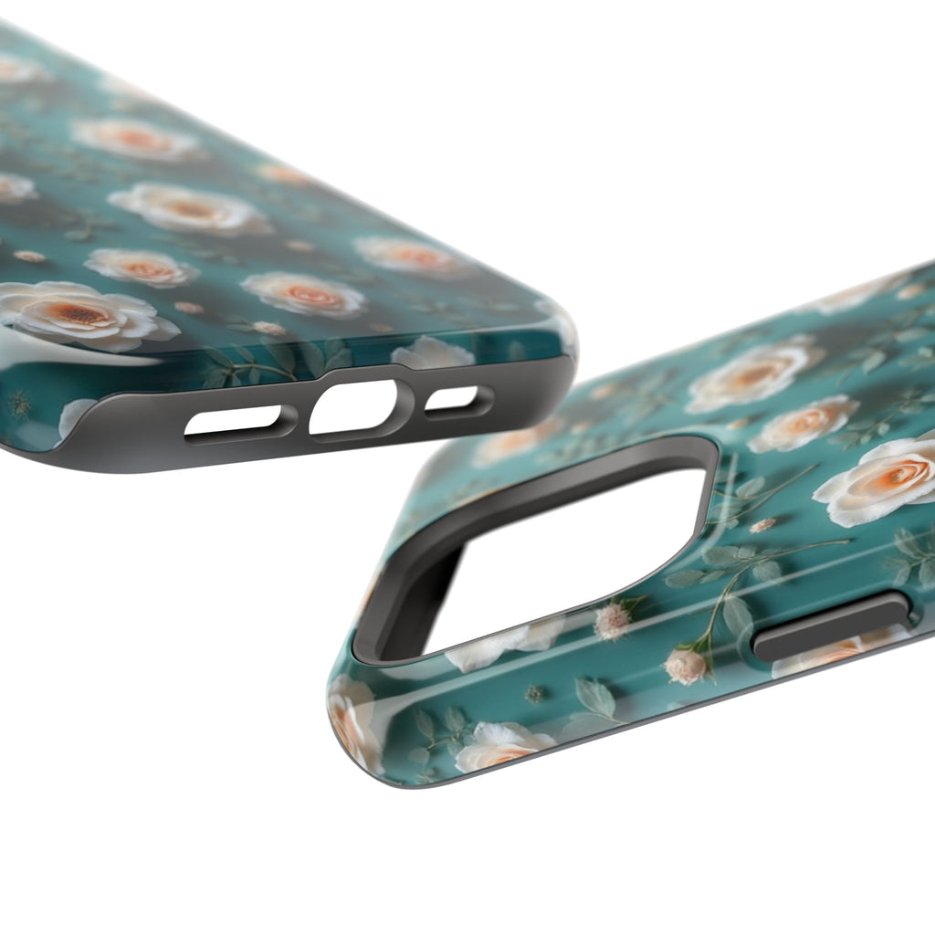 Floral Rose Pattern Magnetic Impact-Resistant Phone Case