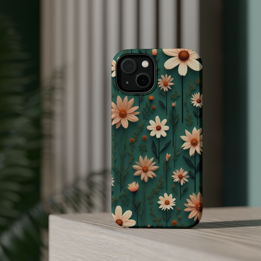 Floral Daisy Magnetic Impact-Resistant Phone Case