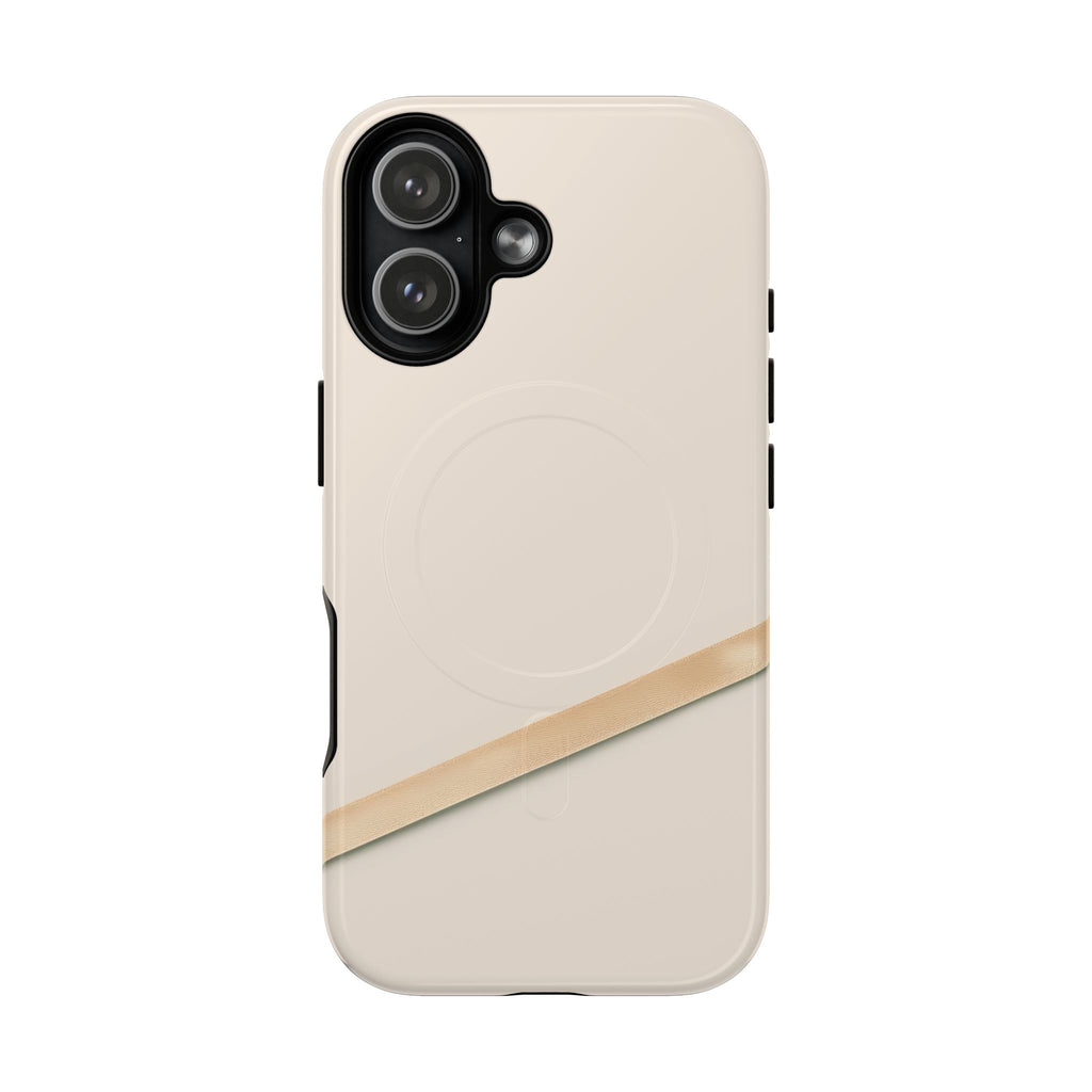 MagSafe Tough Phone Case — Sleek Sandstone with Gold Accent