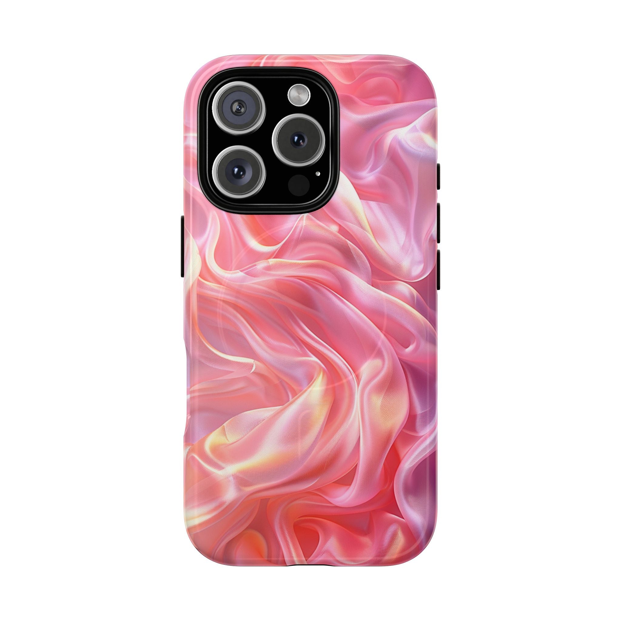 Pink Swirl Tough Magnetic Phone Case — Protective Magnetic iPhone Cover with Iridescent Marble Design