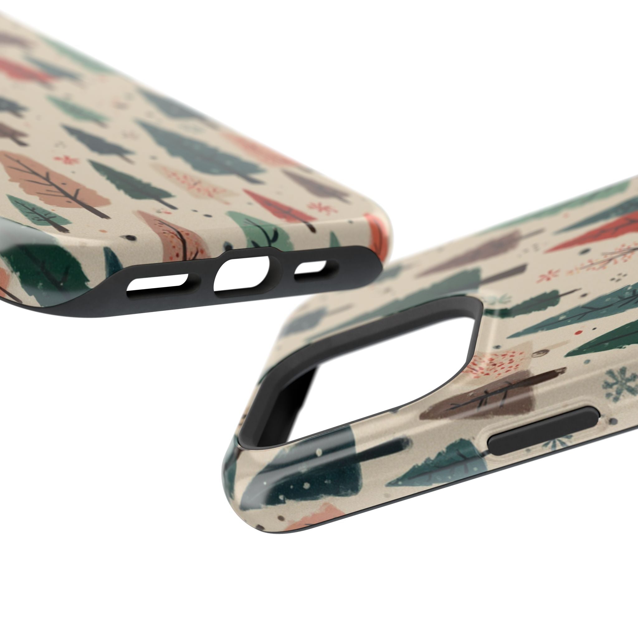 Forest Pattern Magnetic Impact-Resistant Phone Case — Winter Tree Design