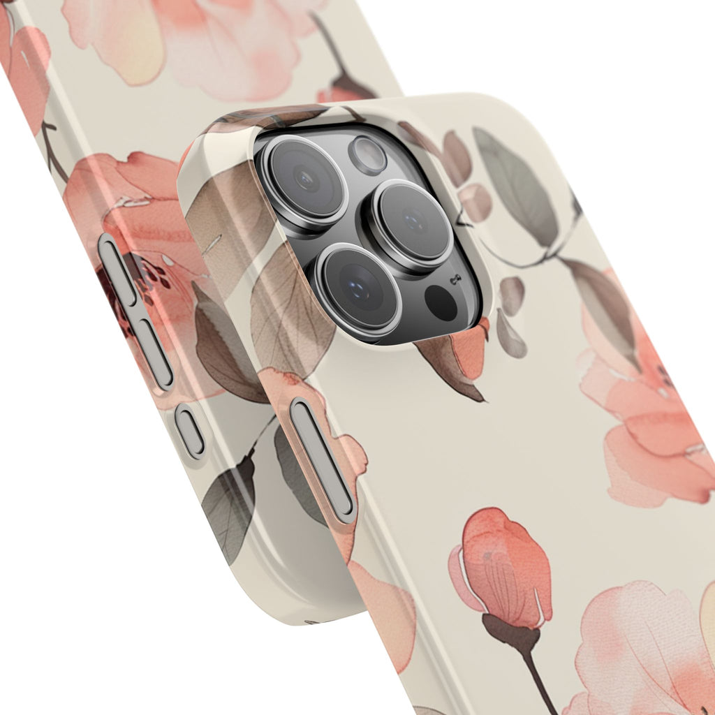 Floral Snap Phone Case — Blush Watercolor Poppies